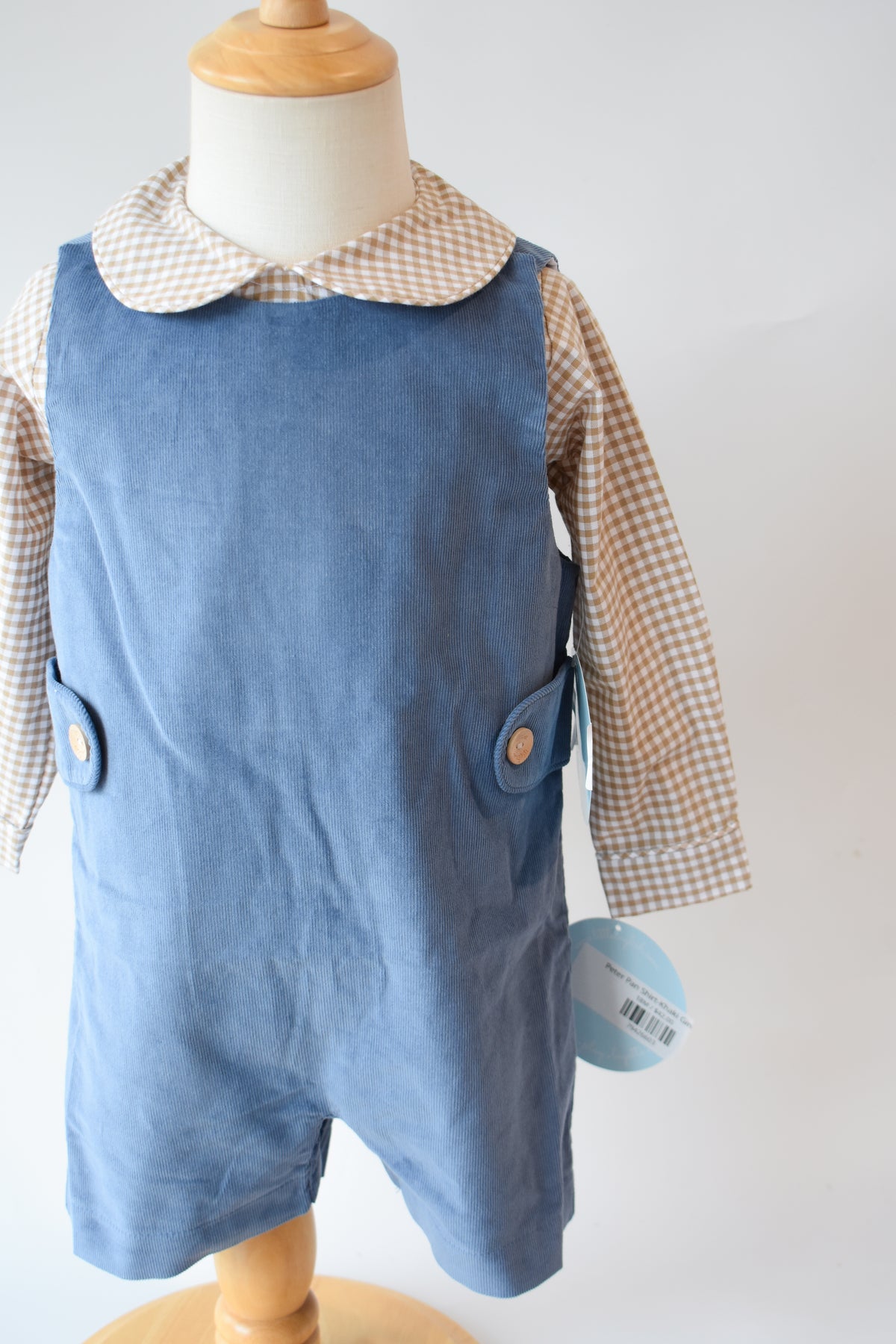 Button Tab Jon Jon-Stormy Blue Corduroy