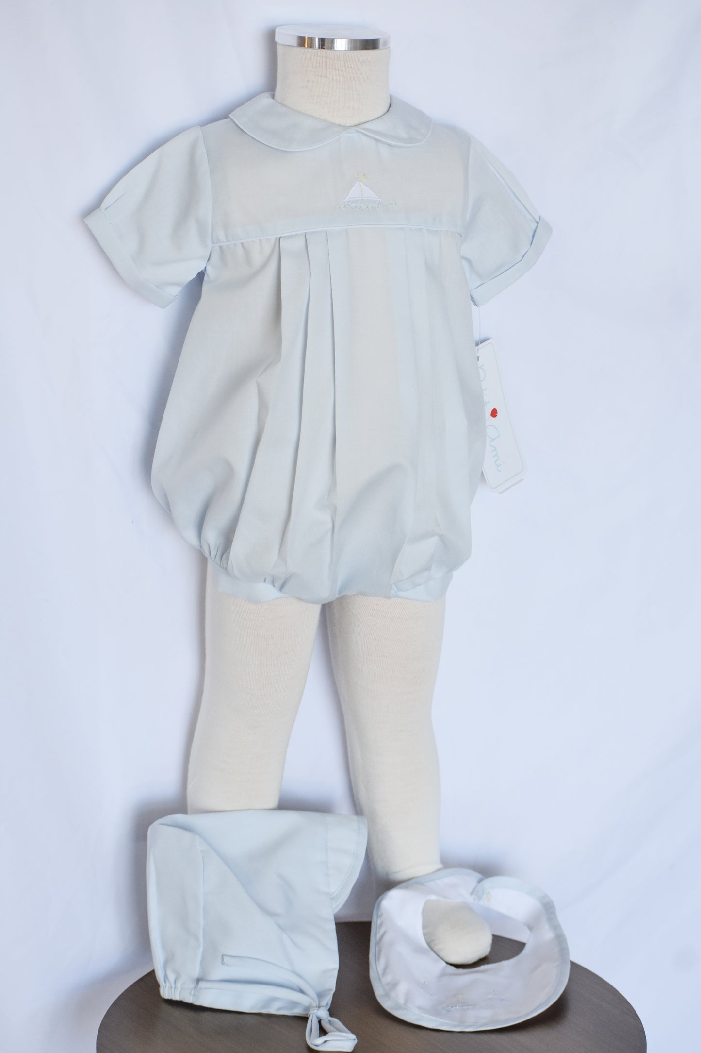 Seaside Dreams Heirloom Romper/Bib/Hat Set