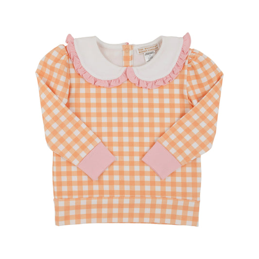 Maude's Ruffle Cassidy Comfy Crewneck-Sherbet Gingham