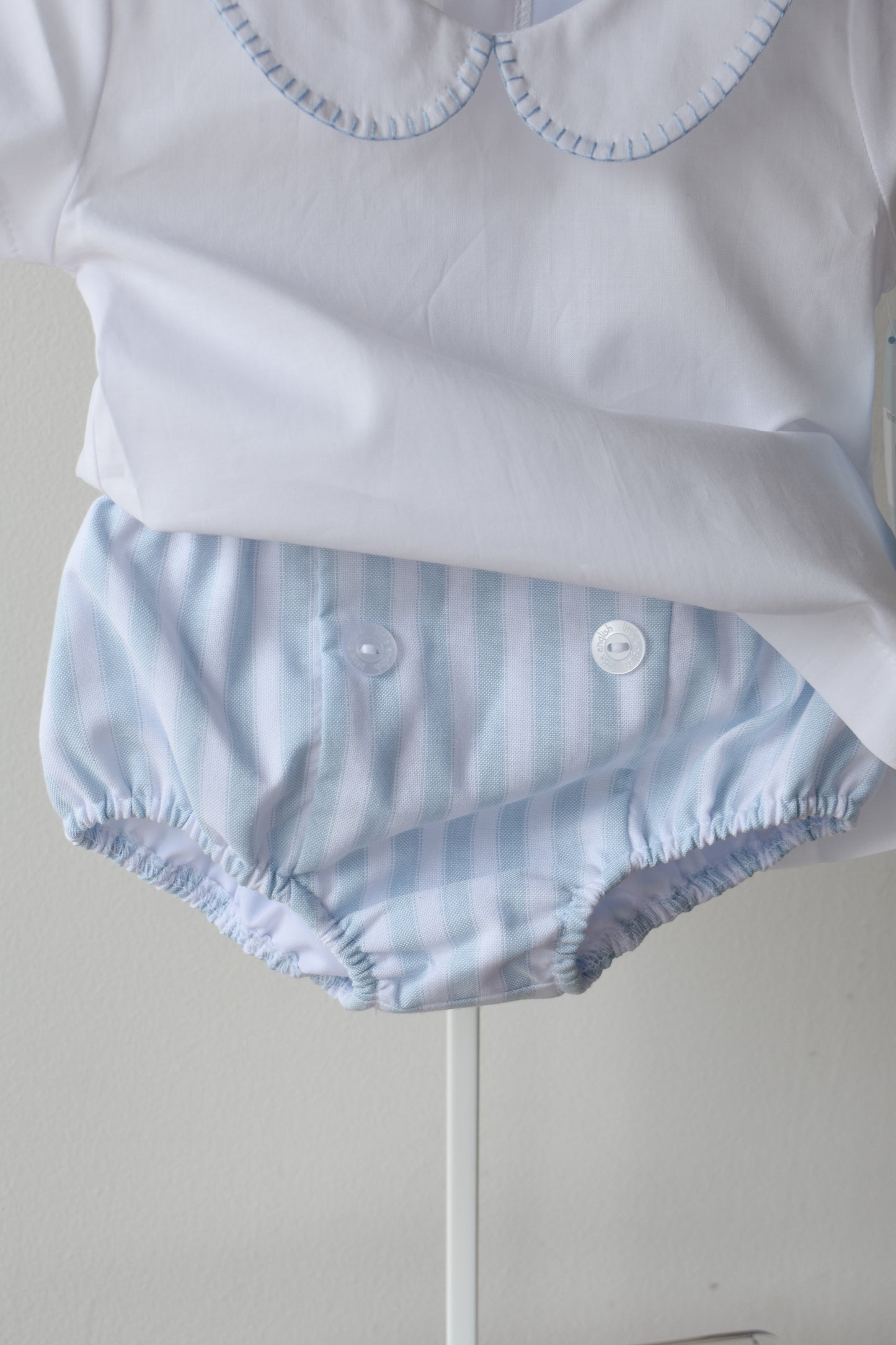 Whipstitch Button Front Diaper Set-Savannah Stripe