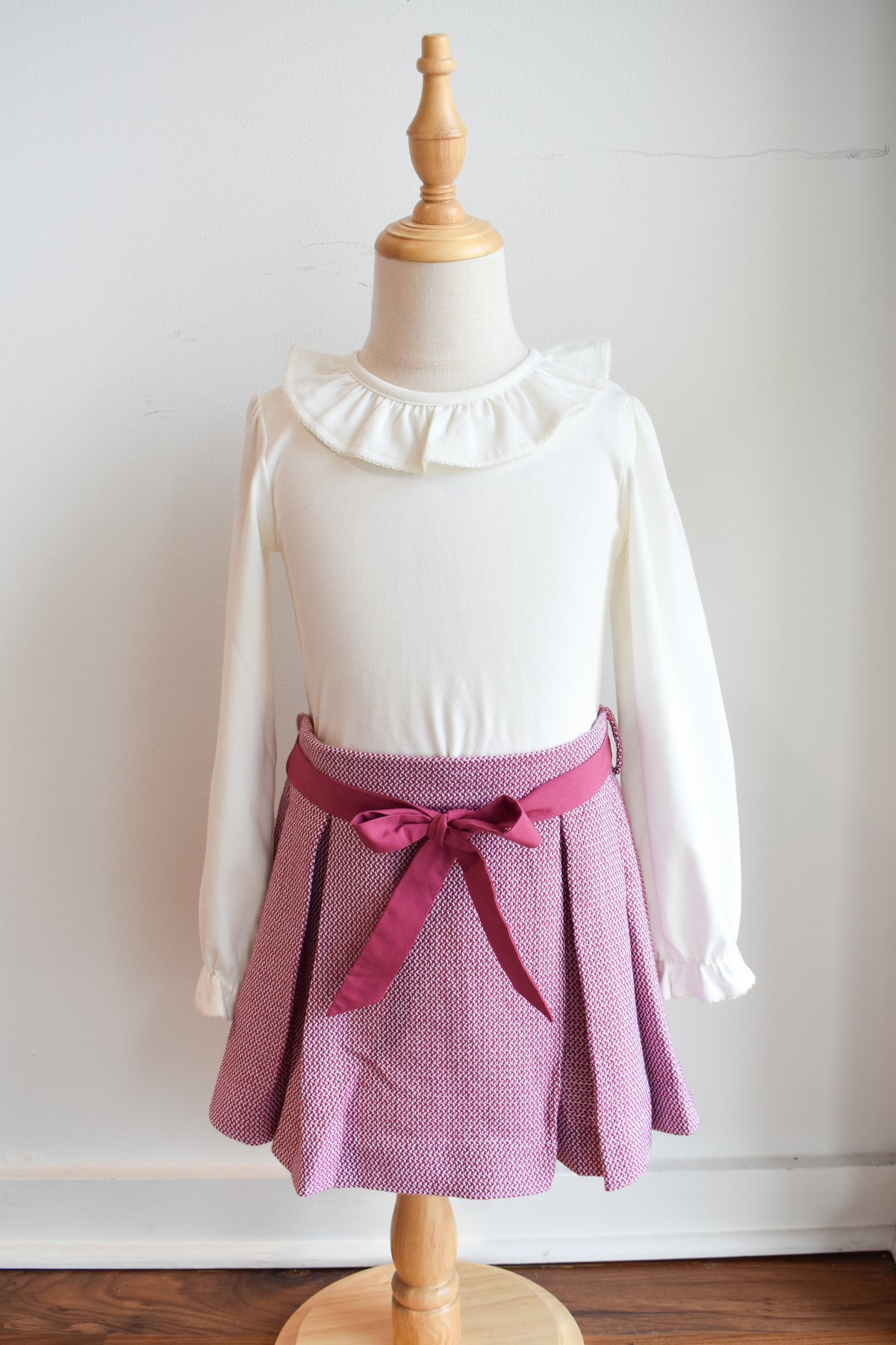 Parson Pleated Skirt-Begley Berry Tweed
