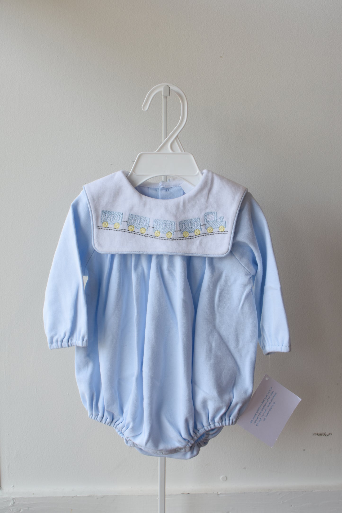 All Aboard Blue Knit Long Sleeve Bubble