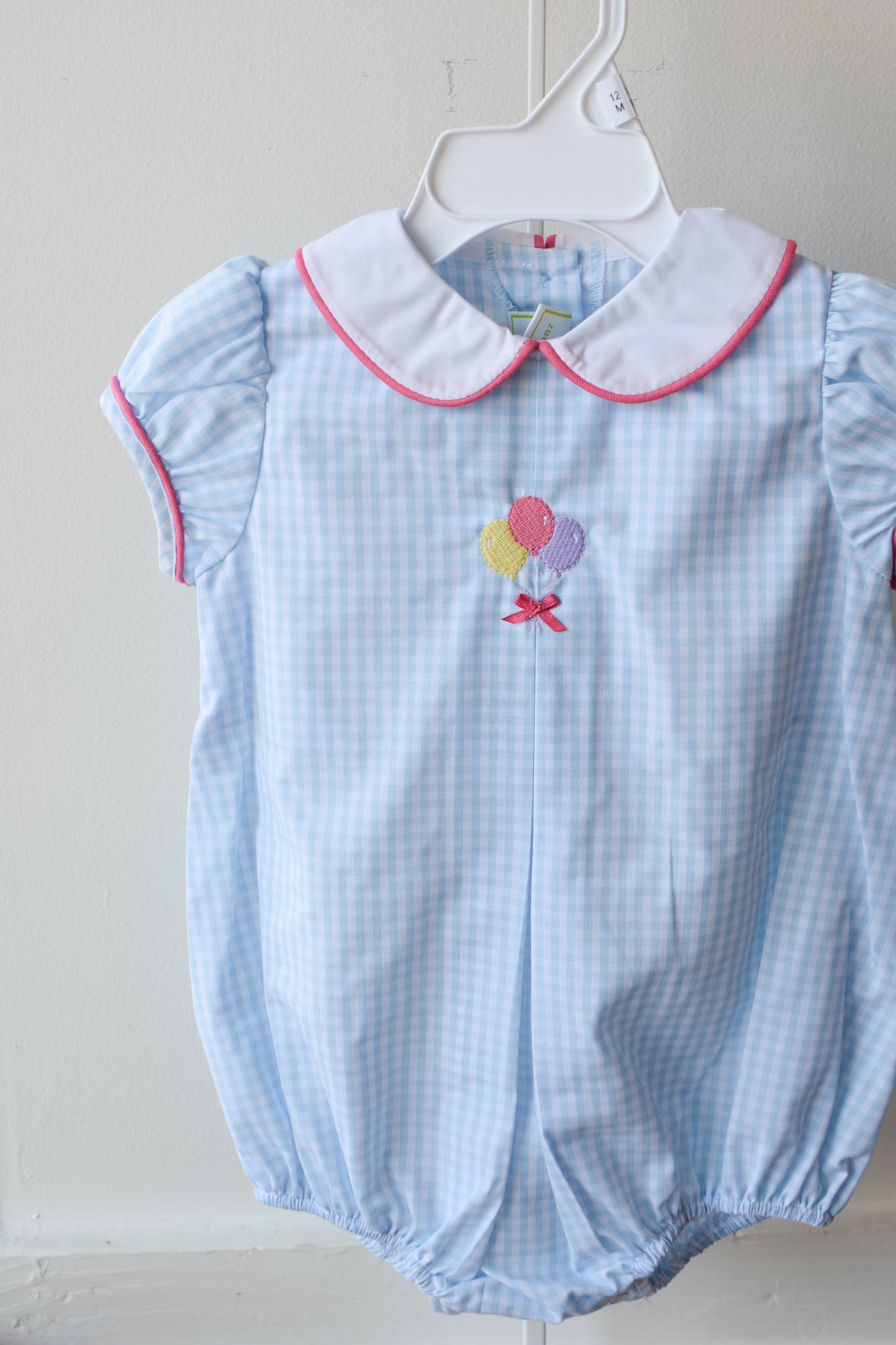 Elizabeth Blue Gingham Birthday Bubble