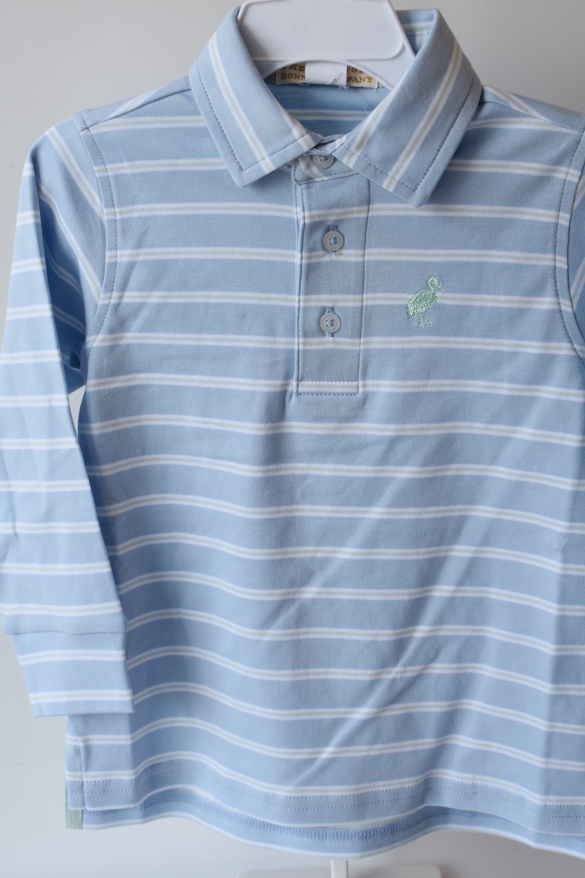Prim and Proper Polo LS-Sarasota/Greenwich Stripe