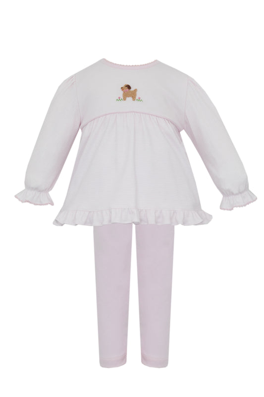 Petit Pups Pink Stripe Knit Tunic/Legging Set