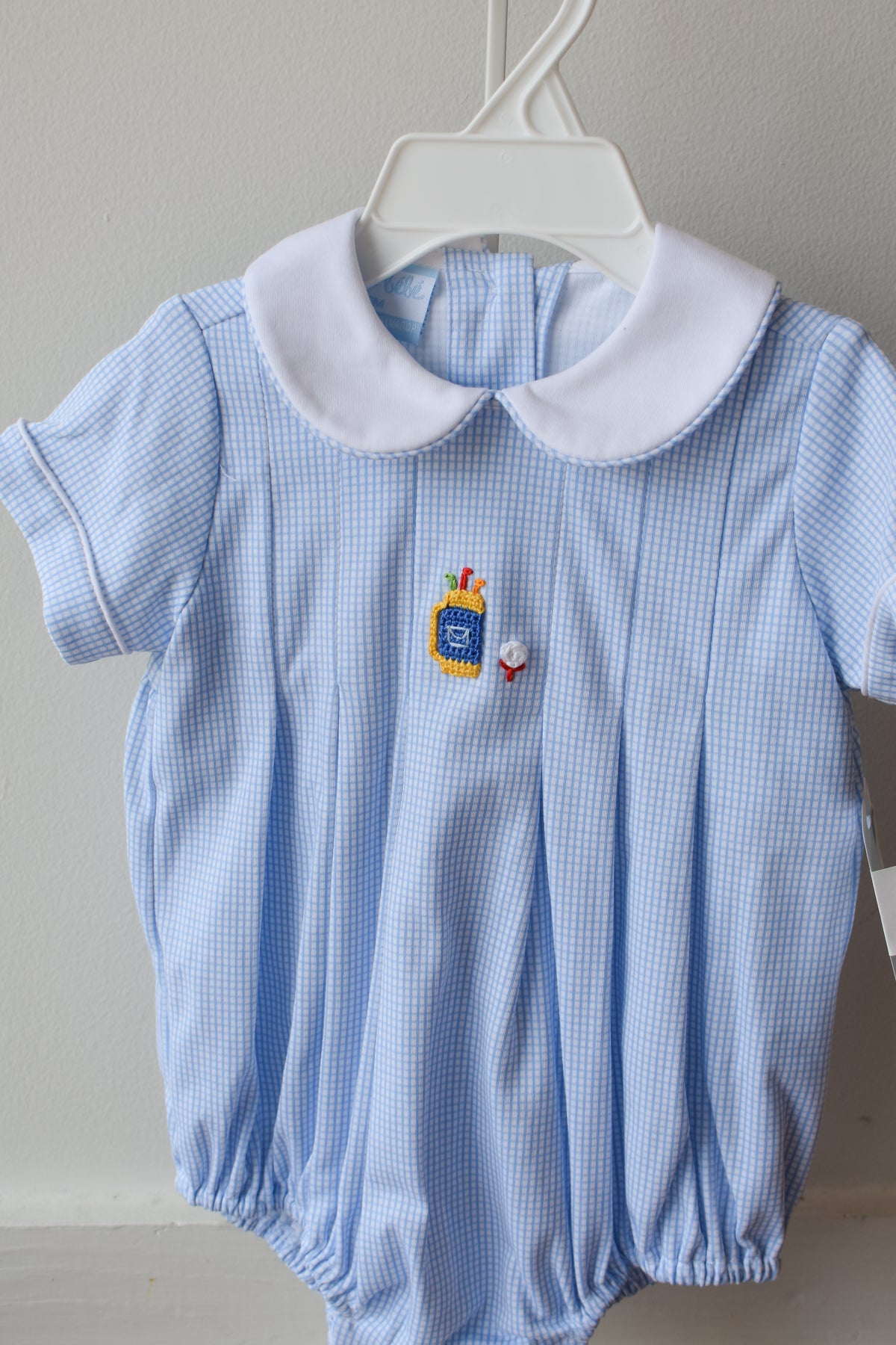 Mini Golf Blue Check Knit Bubble