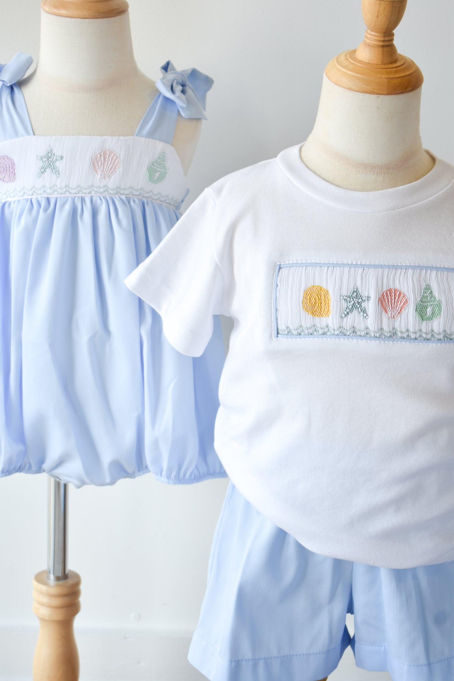 Julie Seashell Smocked Bow Strap Bubble