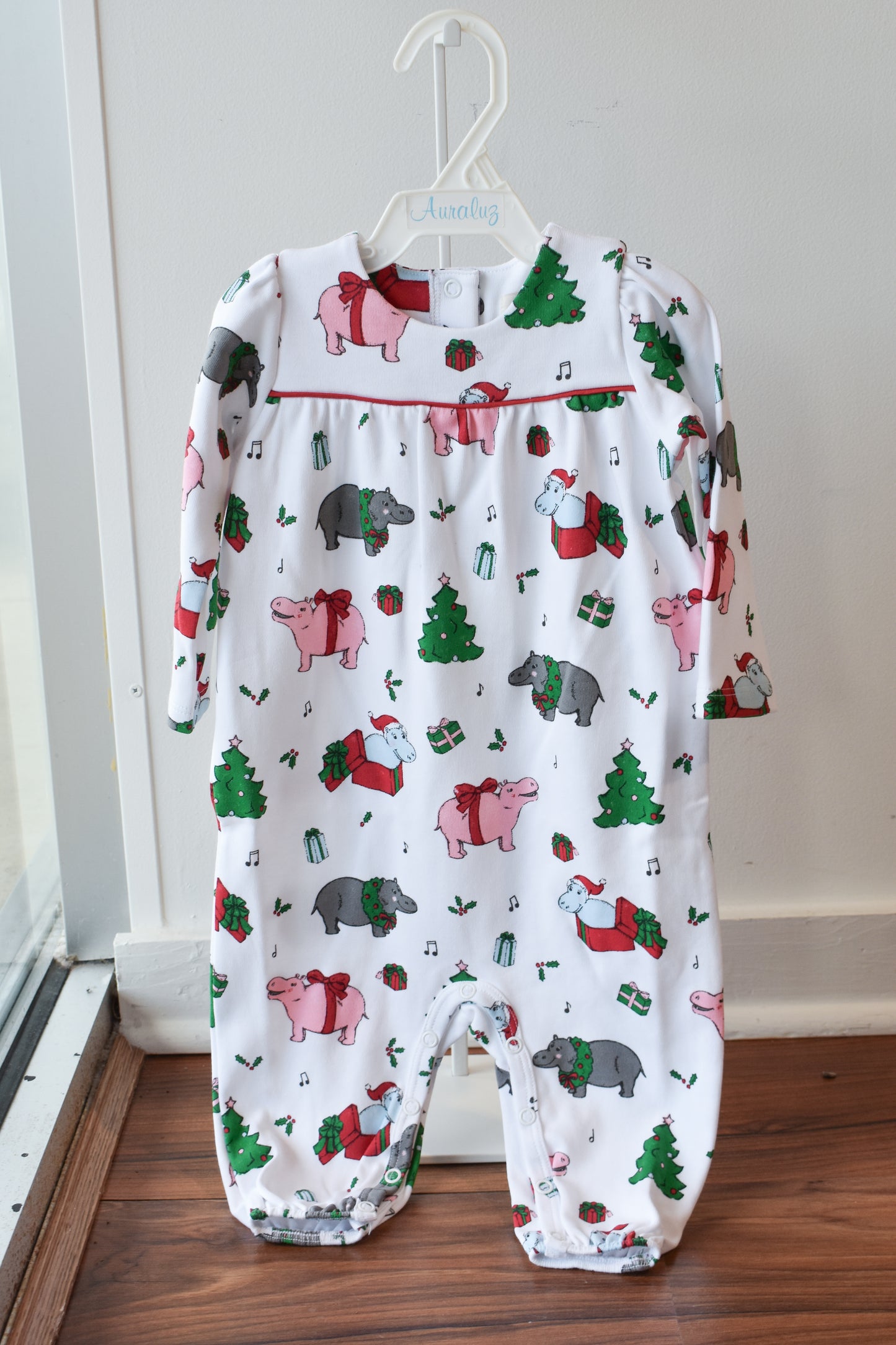Long Sleeve Penny's Playsuit-I Want a Hippopotamus
