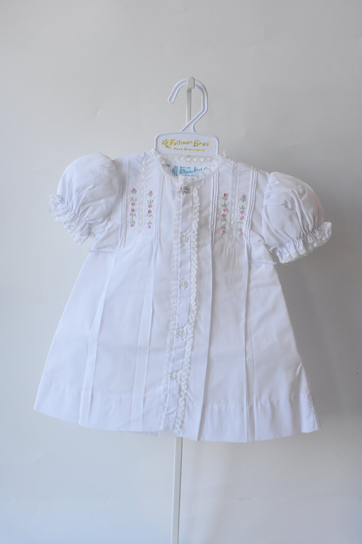 Floral Rosebud White Lace Heirloon Daygown