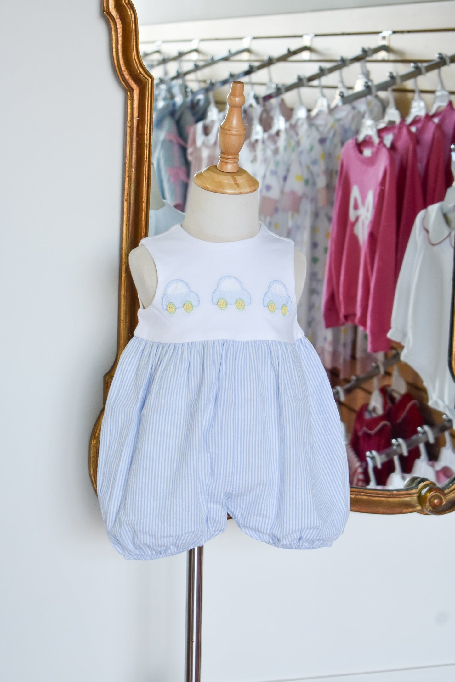 Little Lanes-Blue Seersucker Knit Bubble