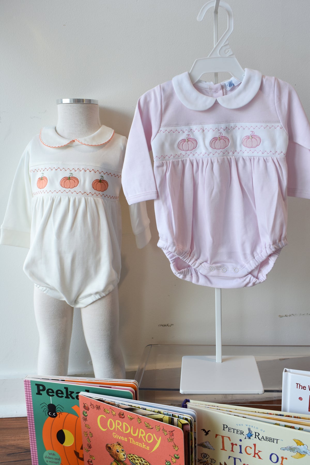Ivory Pumpkin Patch Embroidered Bubble