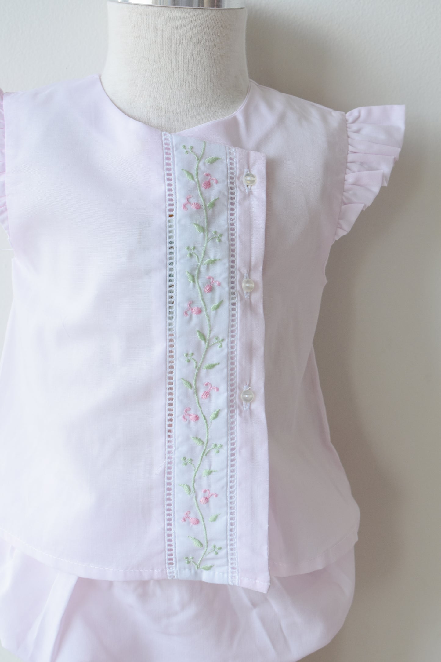 Pink Florals n Vines Diaper Set