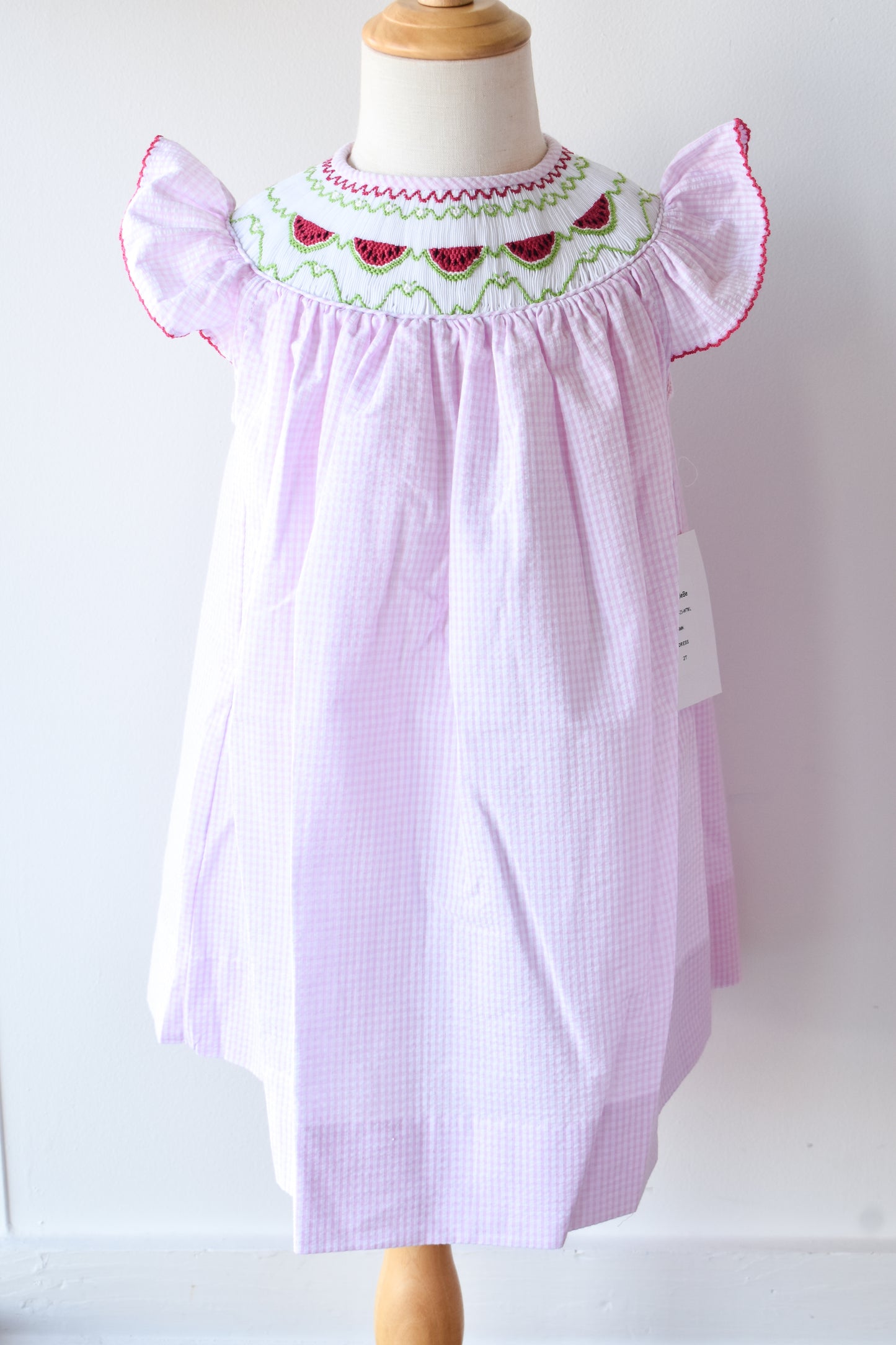 Emma Watermelon Smocked Bishop Dress