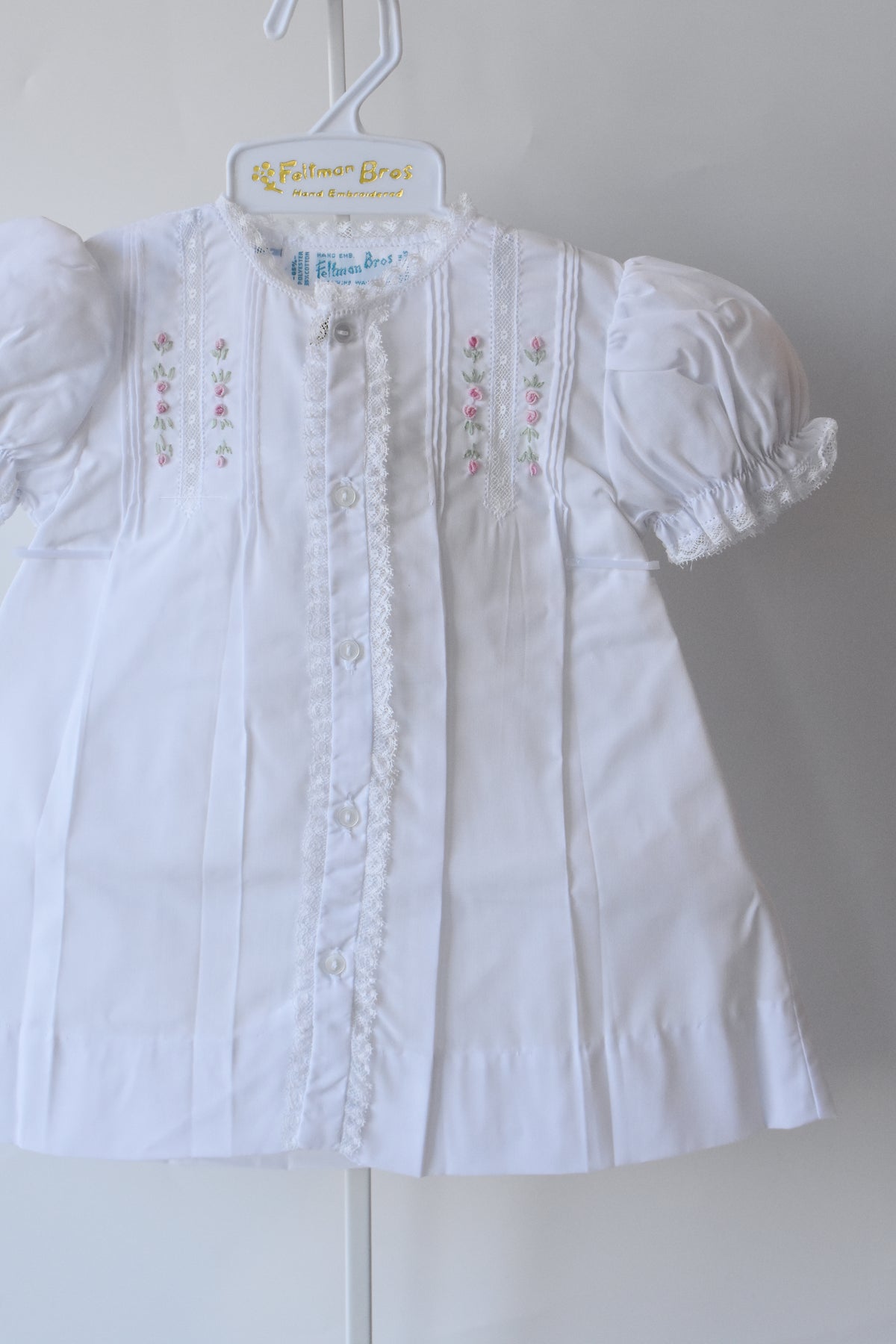 Floral Rosebud White Lace Heirloon Daygown