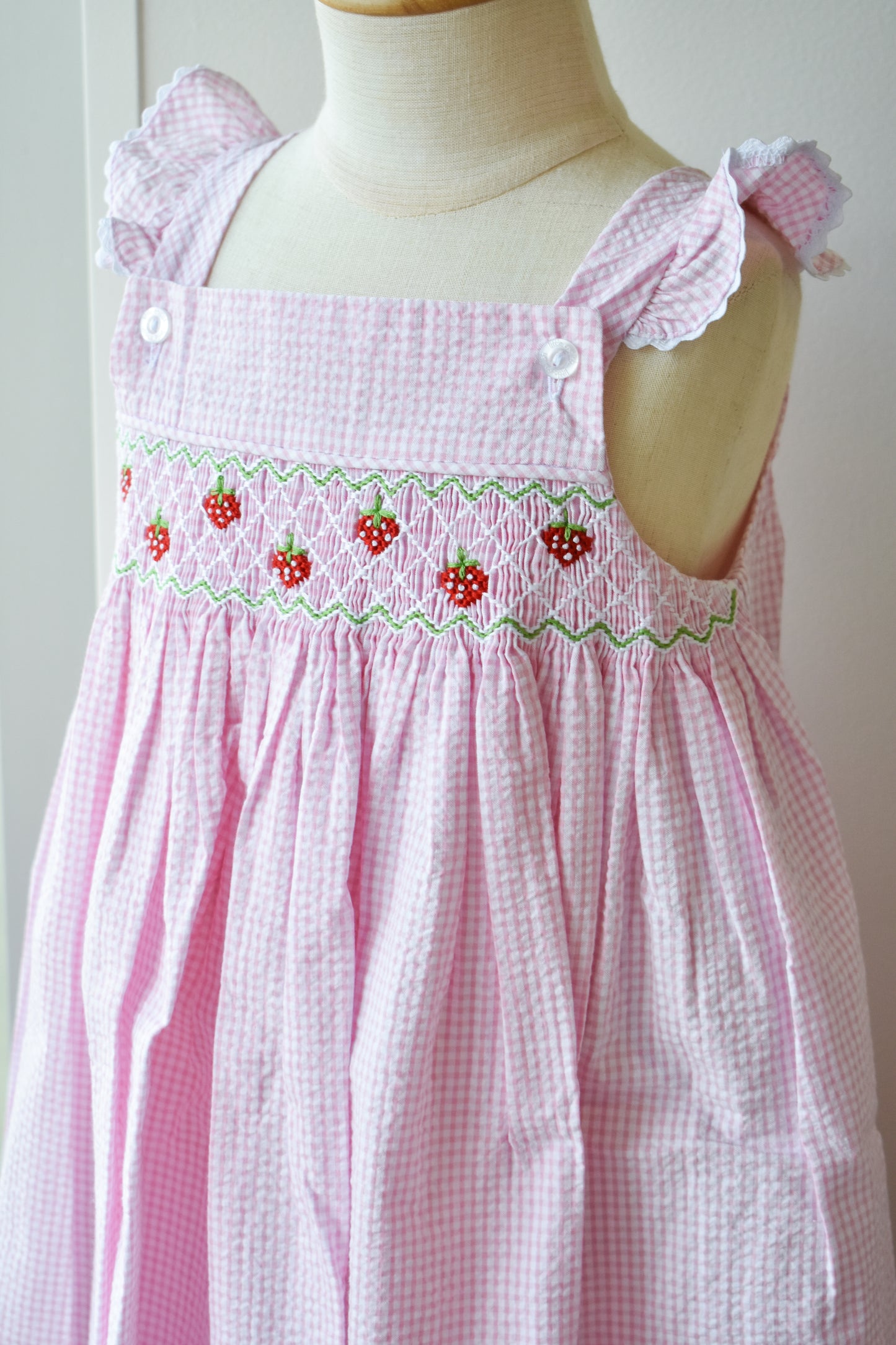 Smocked Lizzy D Dress-Strawberries