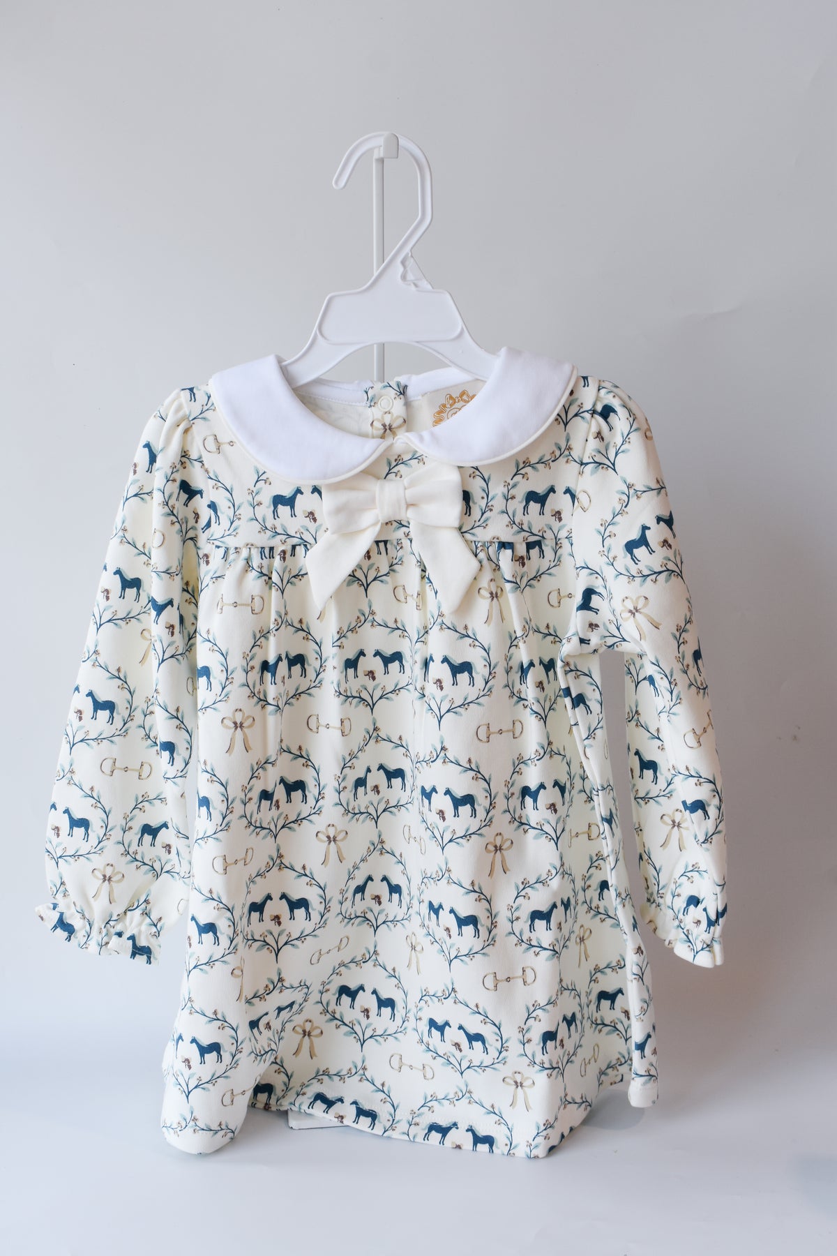 Long Sleeve Banks Bow Dress-Horse Bits and Bows