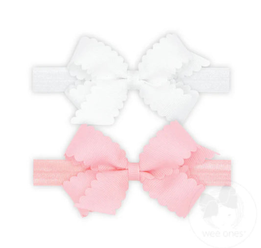 2PK Mini Scallop Bow On Band