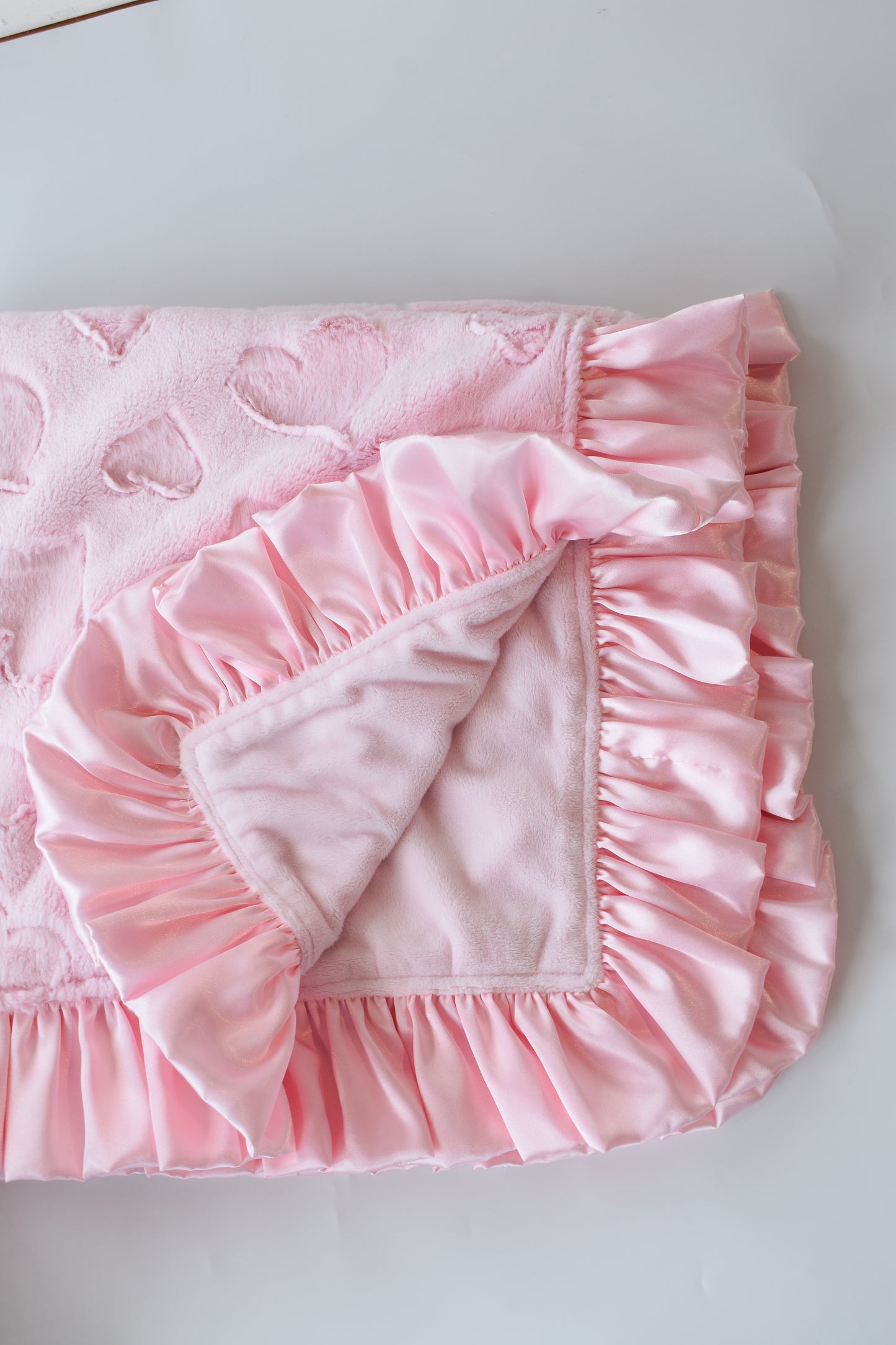 Double Plush Blanket-Pink Hearts