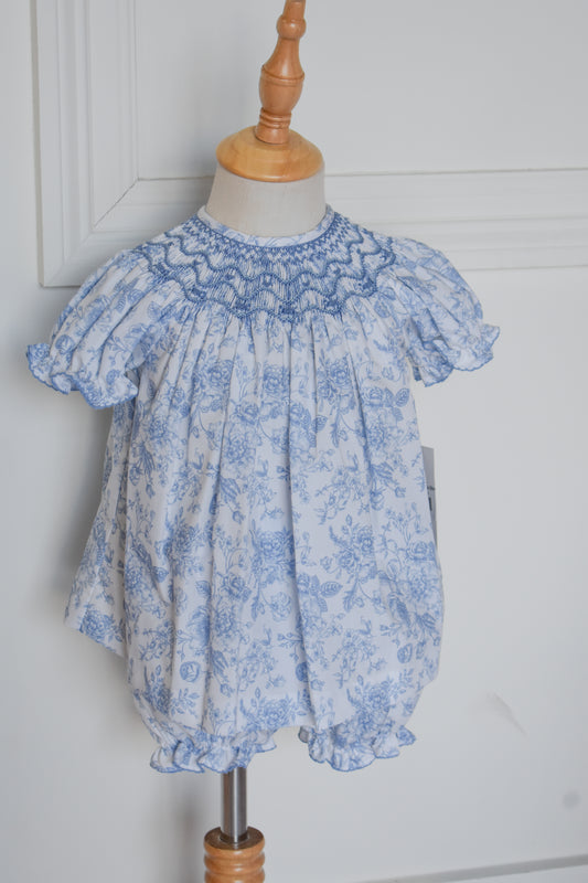 Emma Vintage Blue Toile Bloomer Set