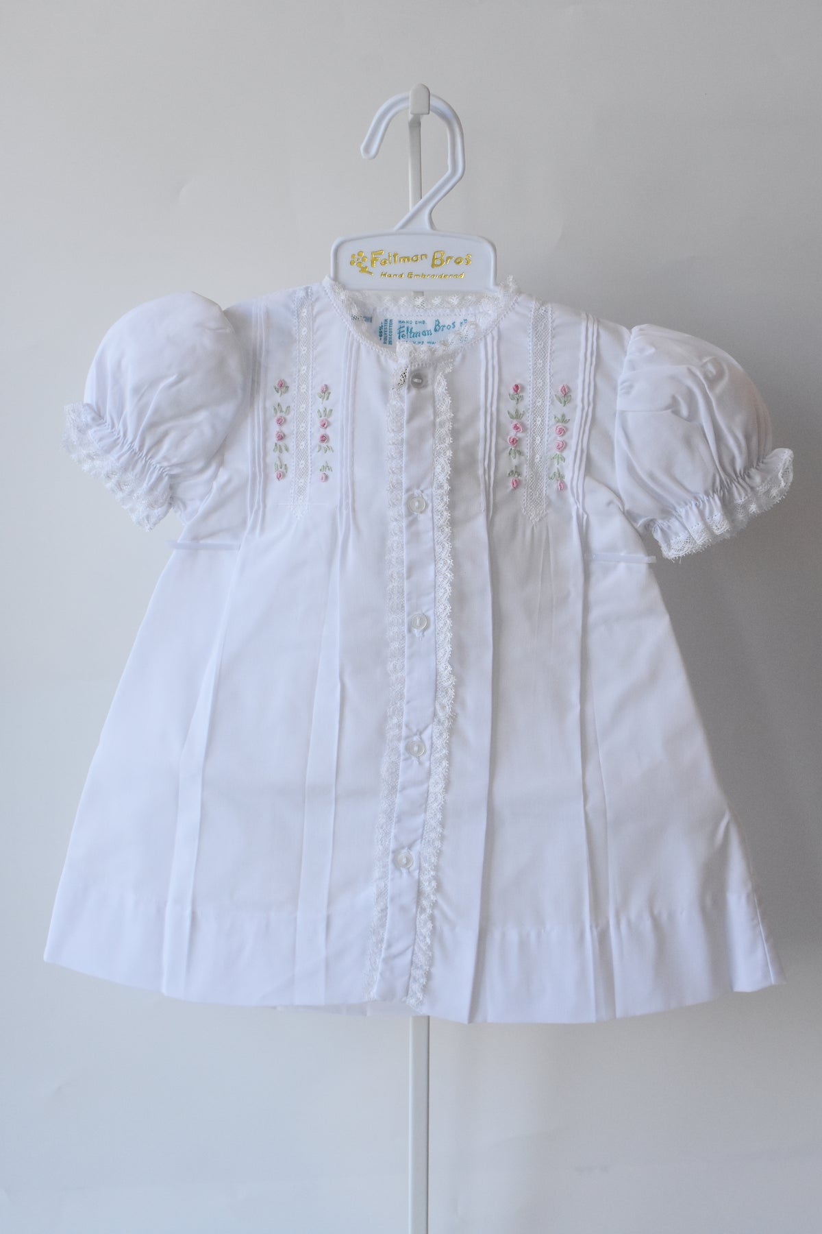 Floral Rosebud White Lace Heirloon Daygown