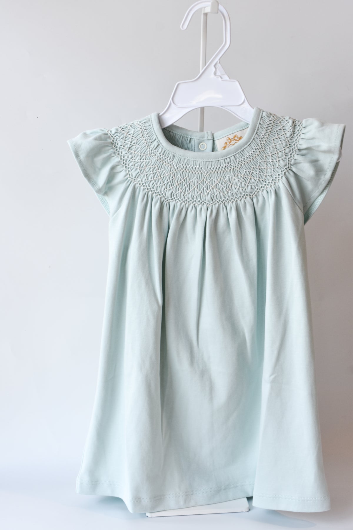 Angel Sleeve Sandy Smocked Dress-Old Greenwich Green