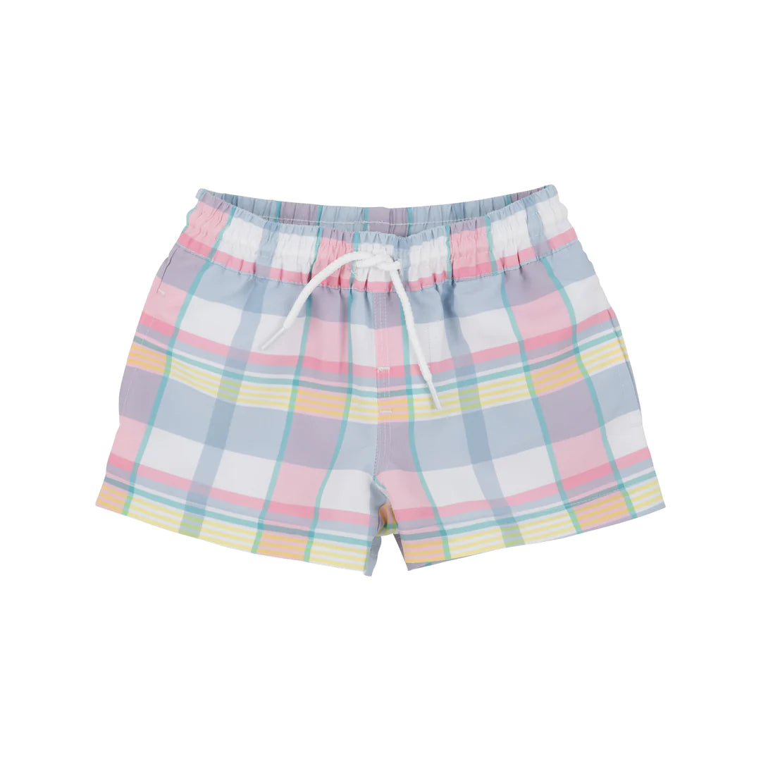 Tortola Swim Trunks-Tennis Pro Plaid/Worth Ave White