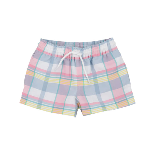 Tortola Swim Trunks-Tennis Pro Plaid/Worth Ave White