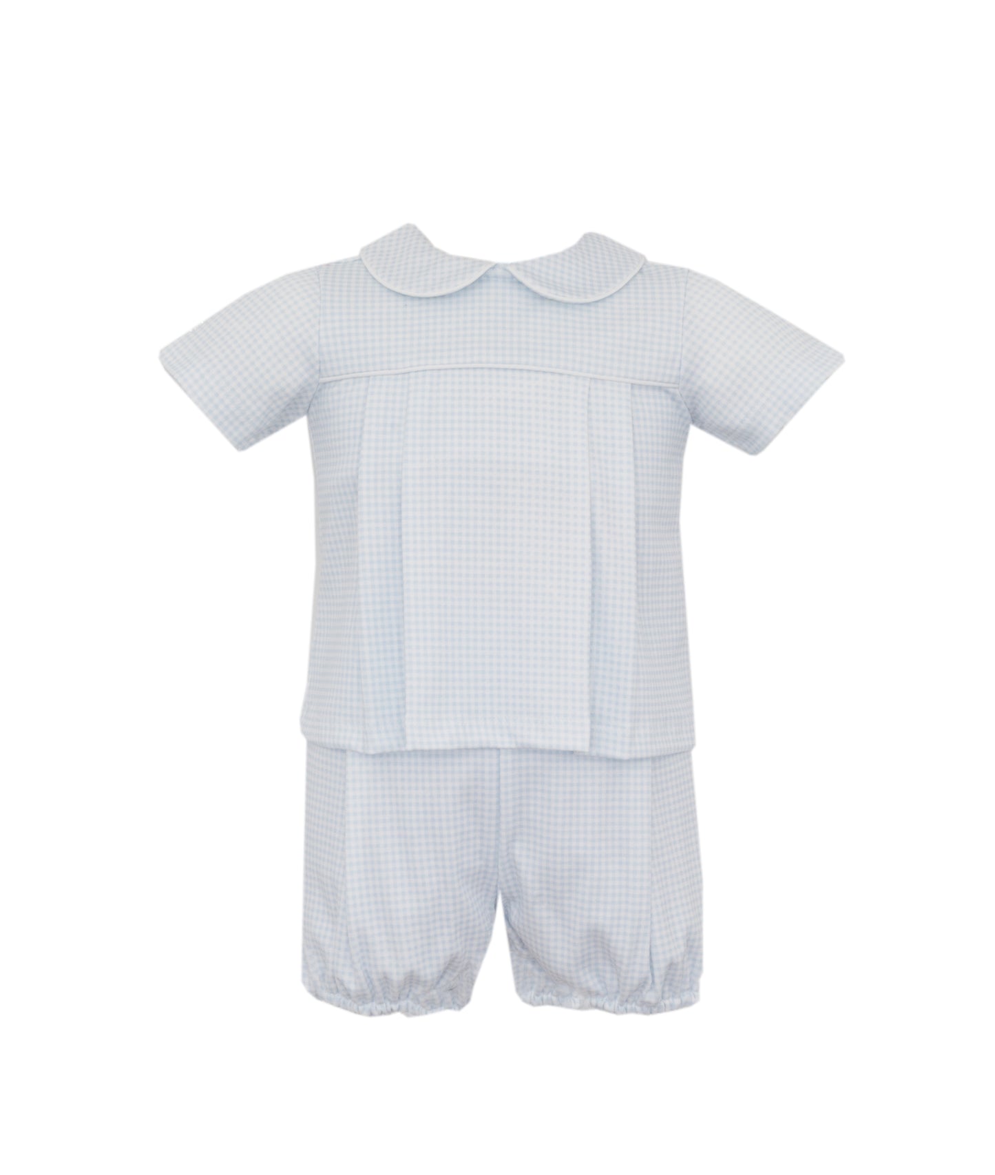Bebe Blue Gingham Knit Boy Diaper Set