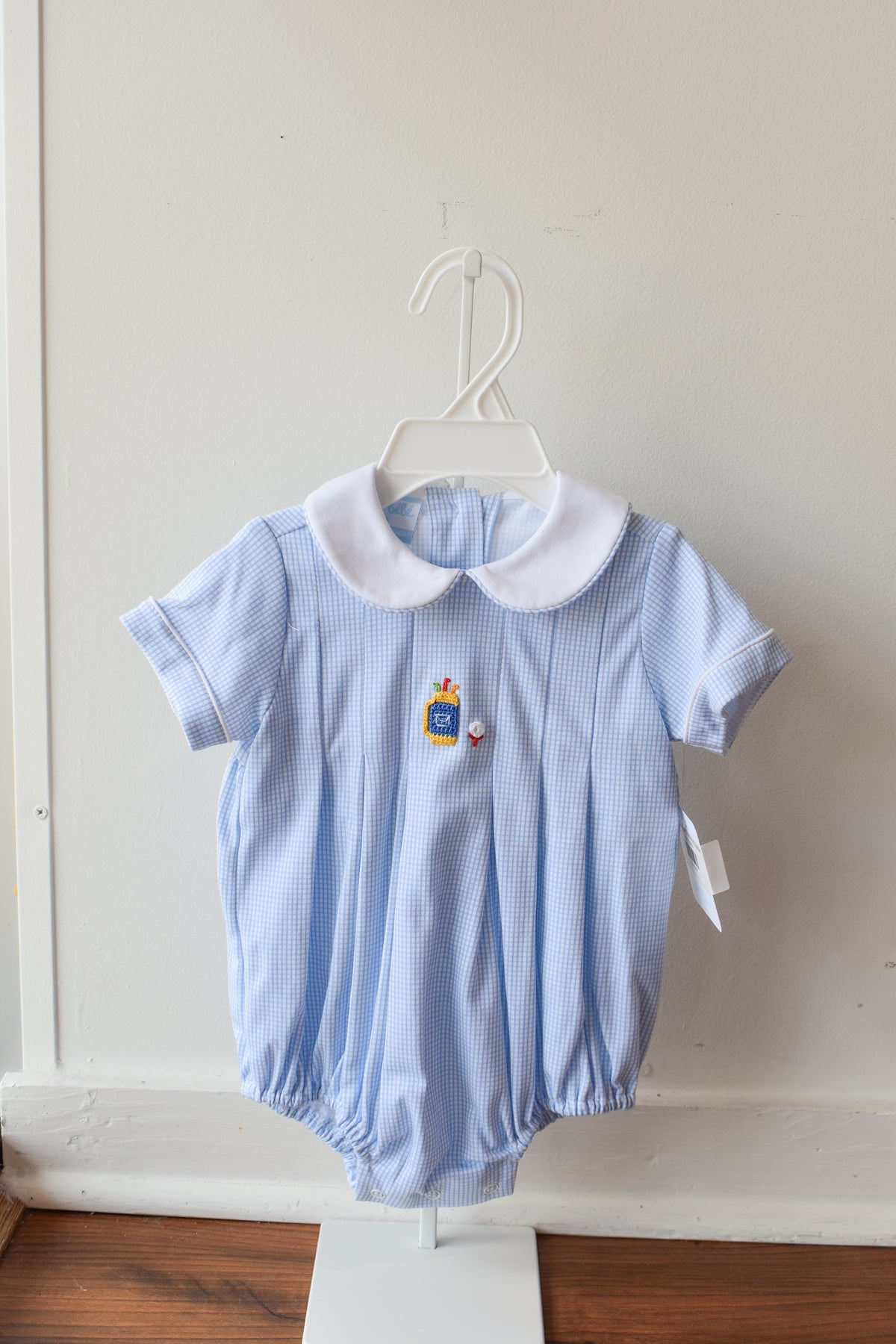 Mini Golf Blue Check Knit Bubble