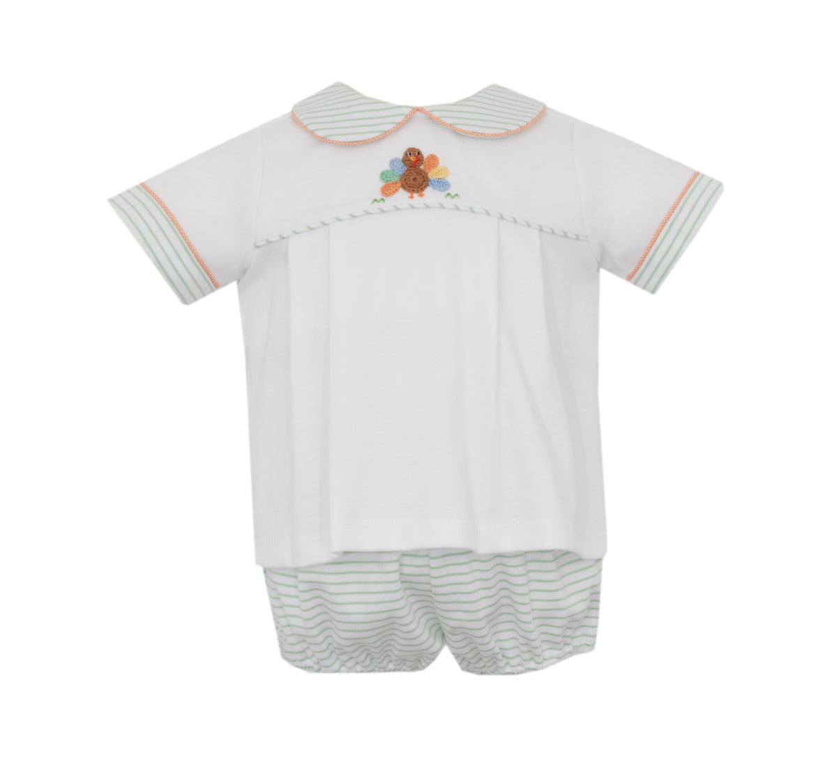 Gobble Gobble Boy’s Collared Knit Diaper/Short Set