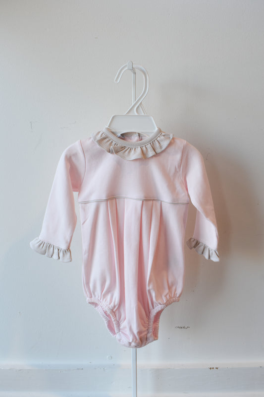 Fall Mini Stripe Pink Long Sleeve Bubble