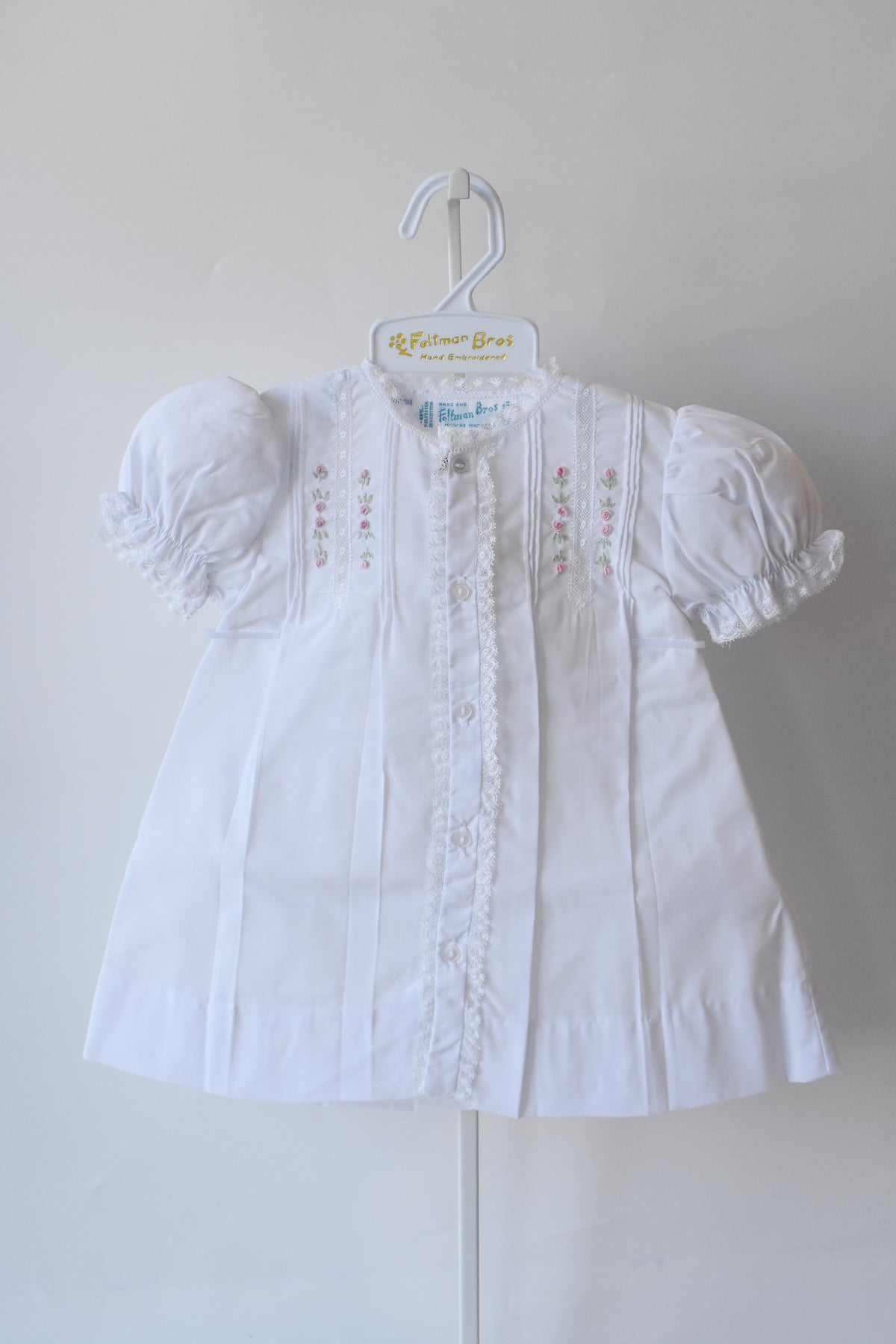 Floral Rosebud White Lace Heirloon Daygown