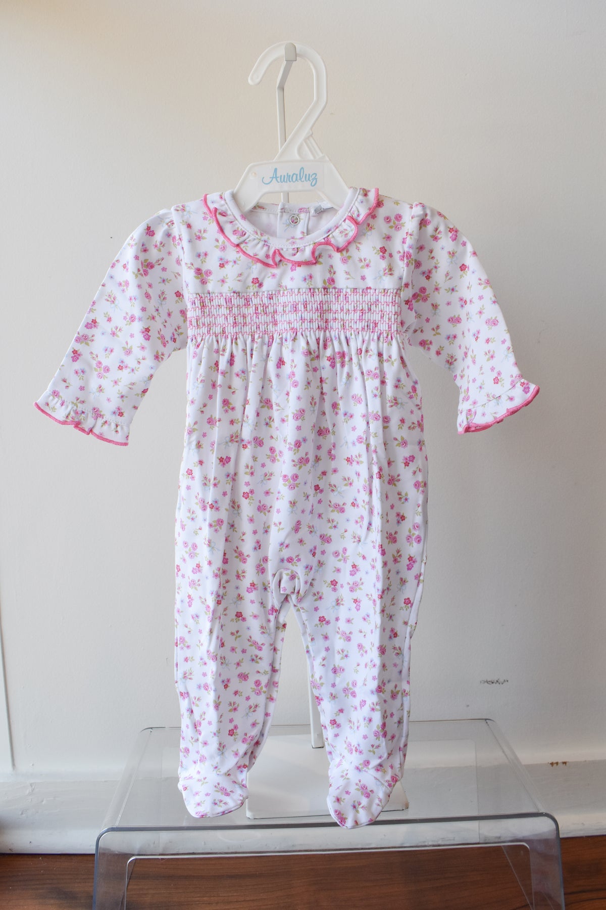 Floral Renaissance Smocked Footie