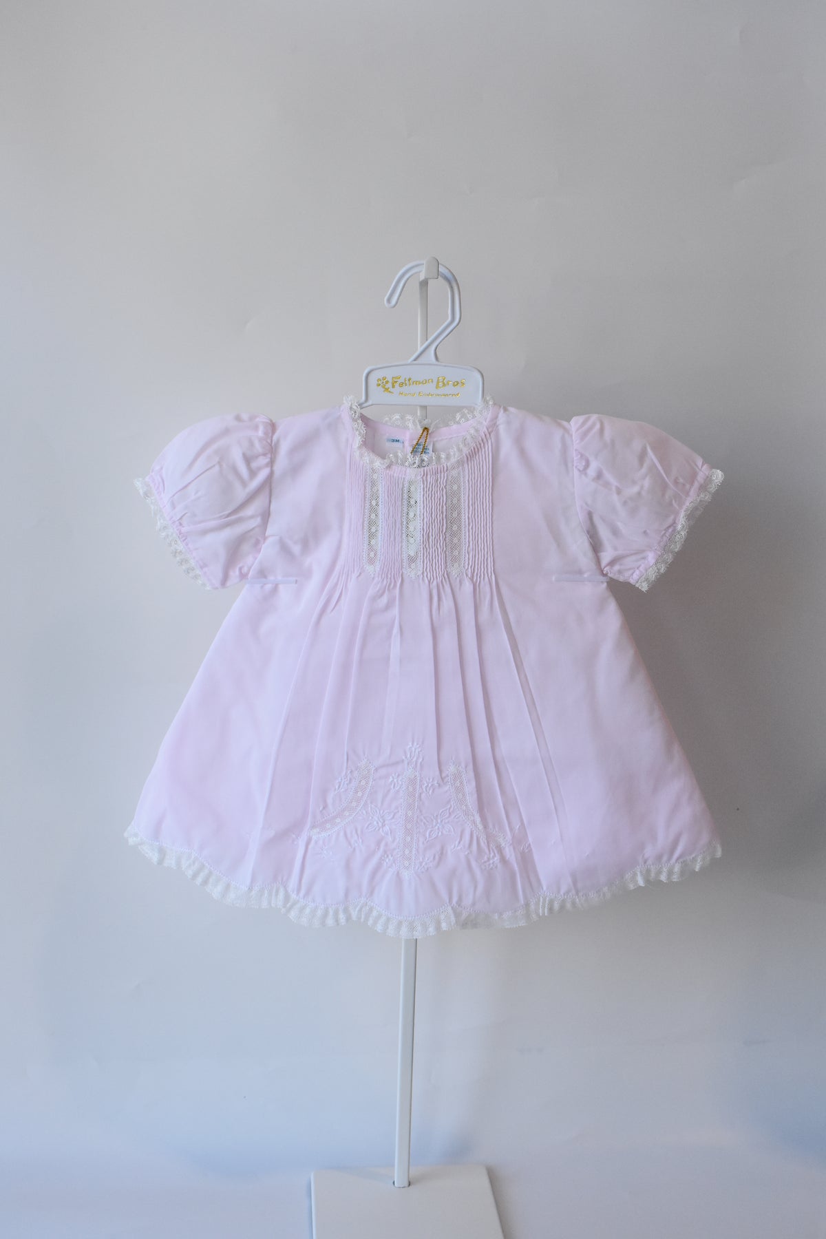 Detailed Lace Pink Slip Heirloom Dress