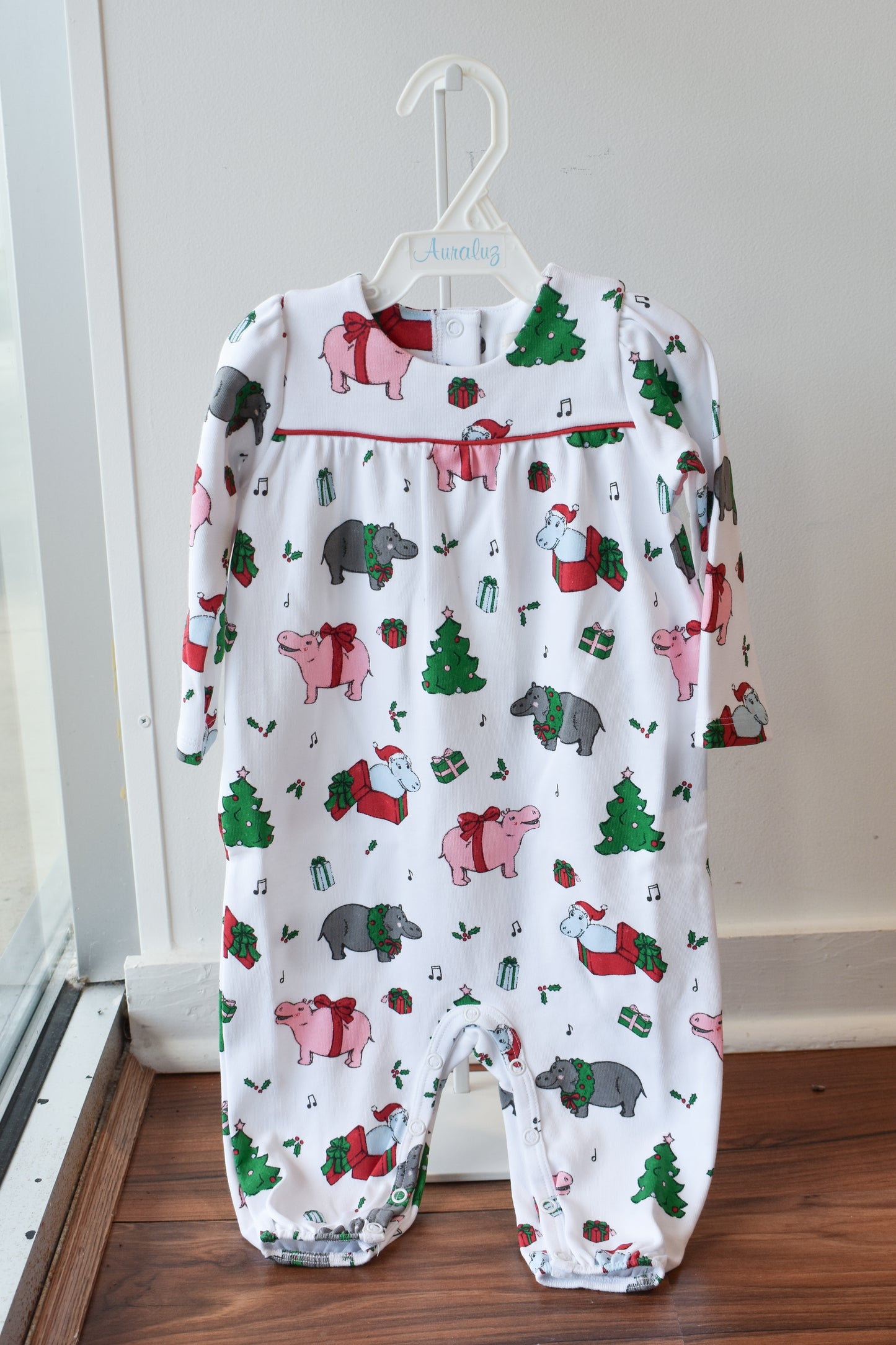 Long Sleeve Penny's Playsuit-I Want a Hippopotamus