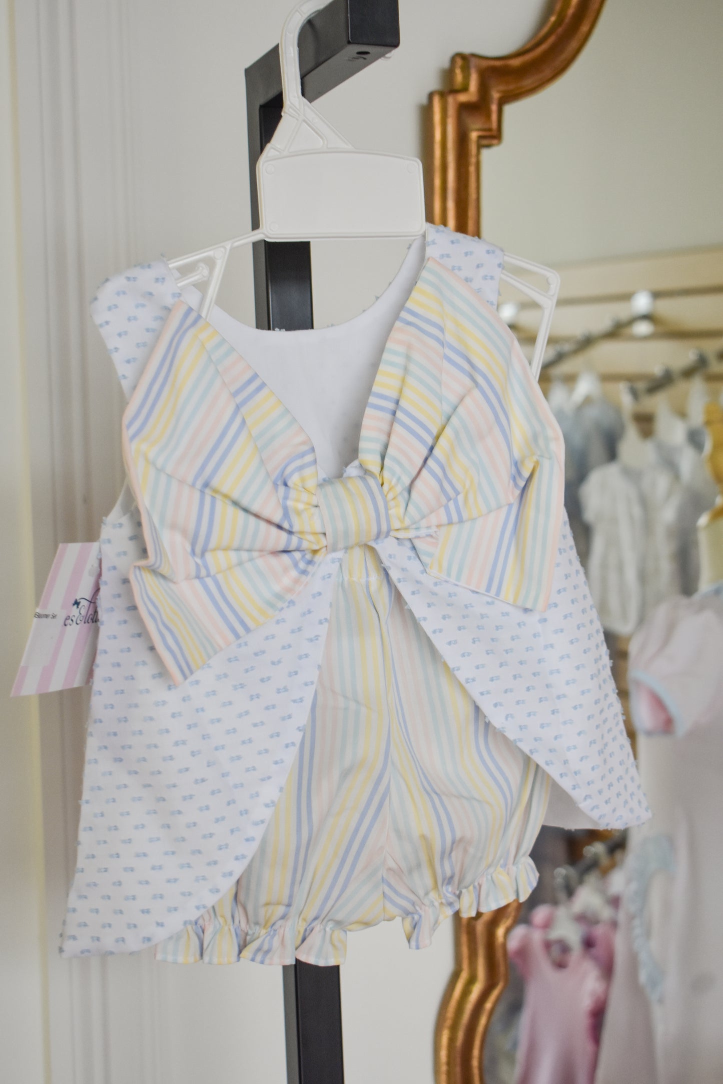 Blue Swiss Dot Lottie Bloomer Set