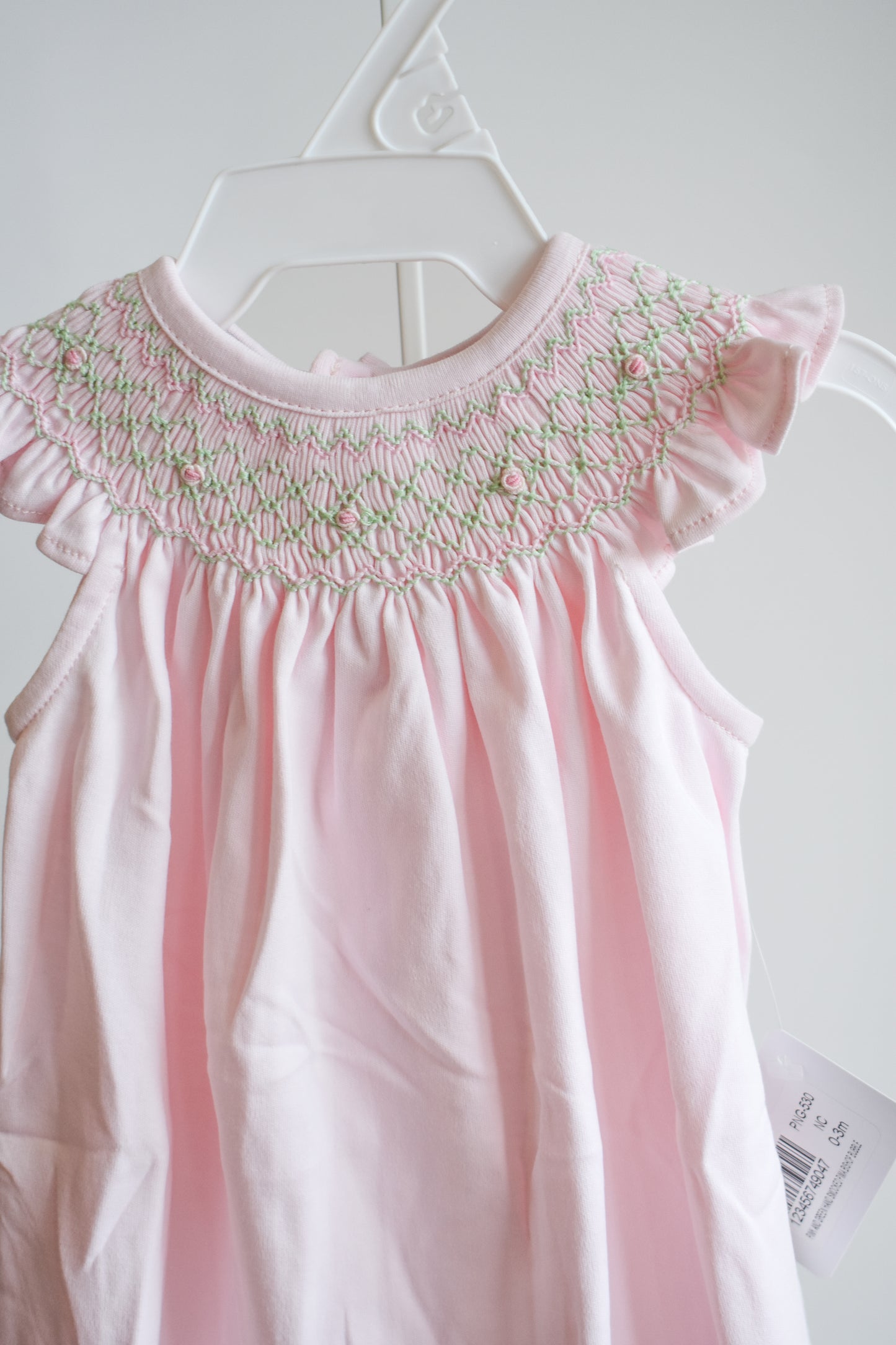 Pink n Green Smocked Bishop Bubble