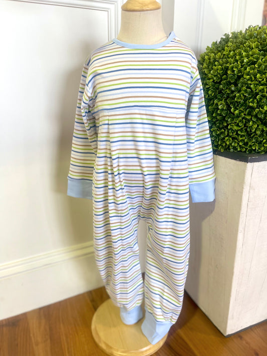 Striped Coverall Blue/Green/Tan