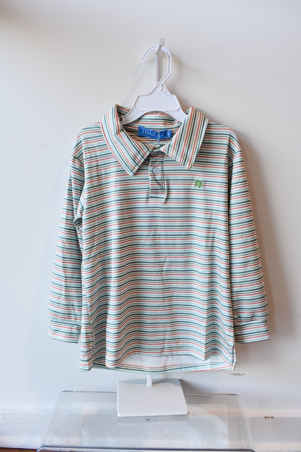 Long Sleeve Performance Polo-Harvest Stripe