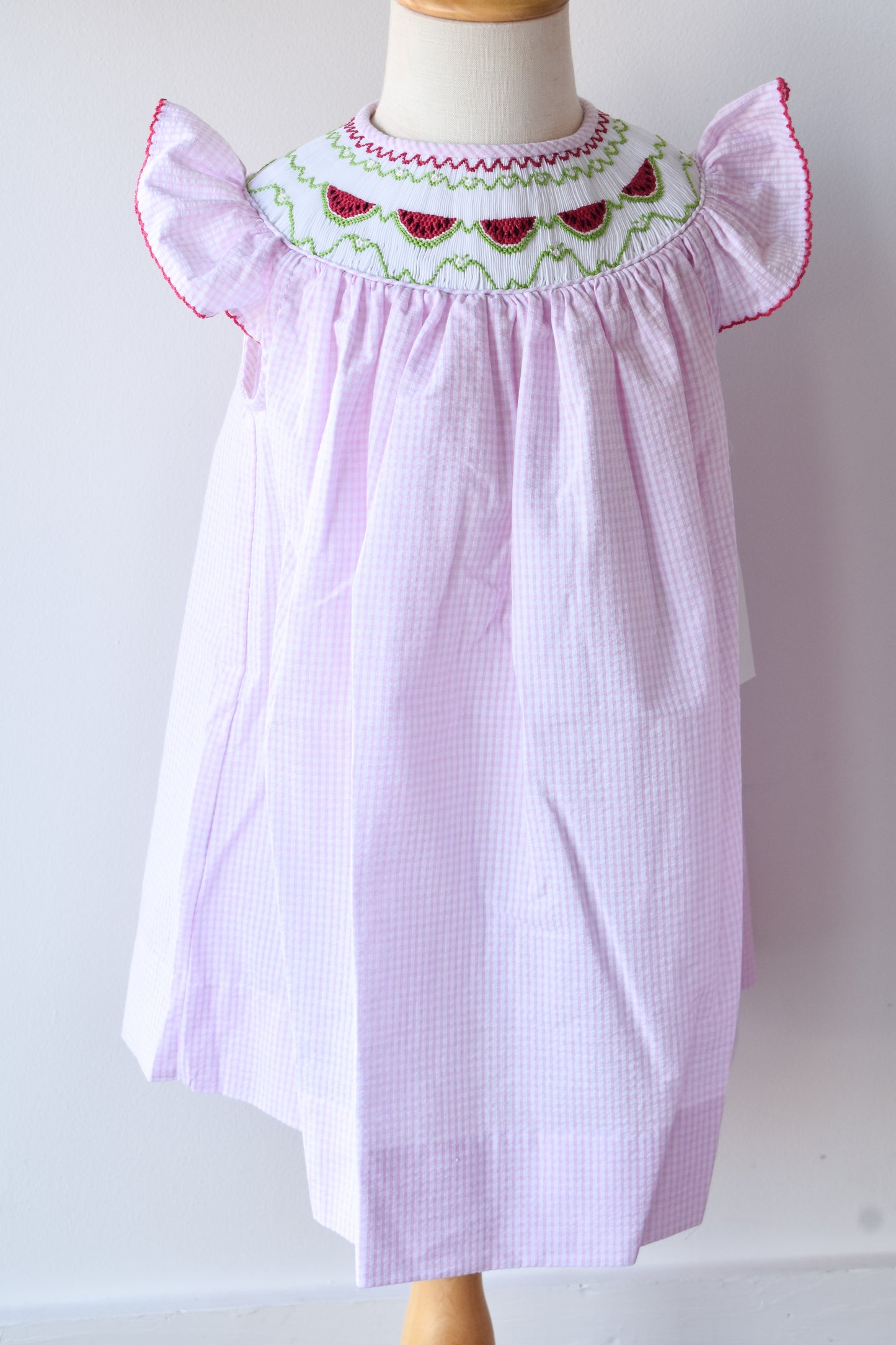 Emma Watermelon Smocked Bishop Dress