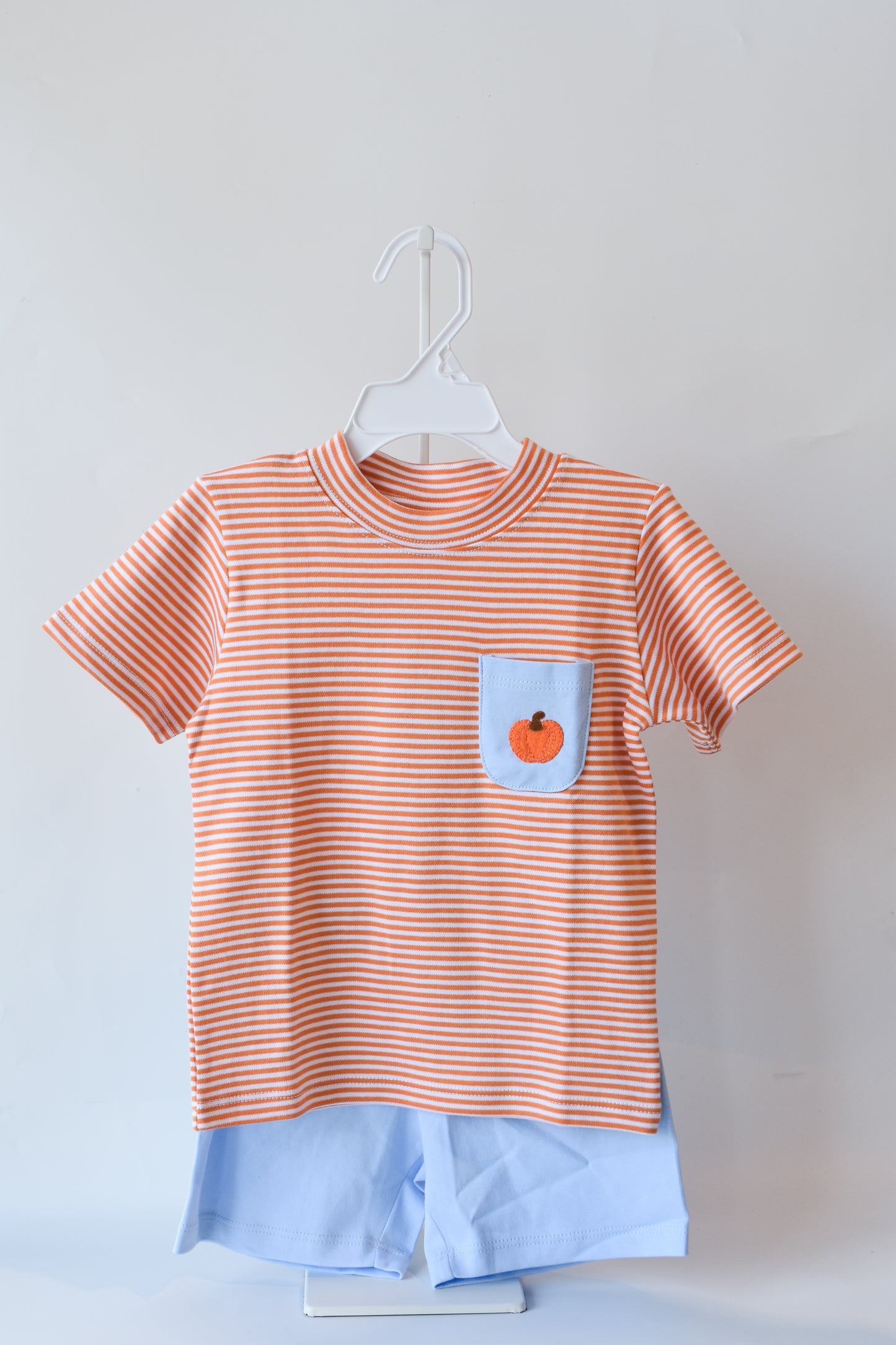 Blue Mini Pumpkin Pocket Short Set