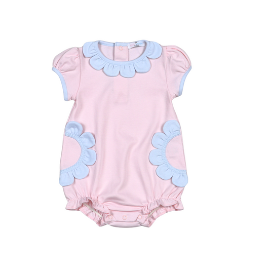 Patti Pink Bubble-Blue Scalloped