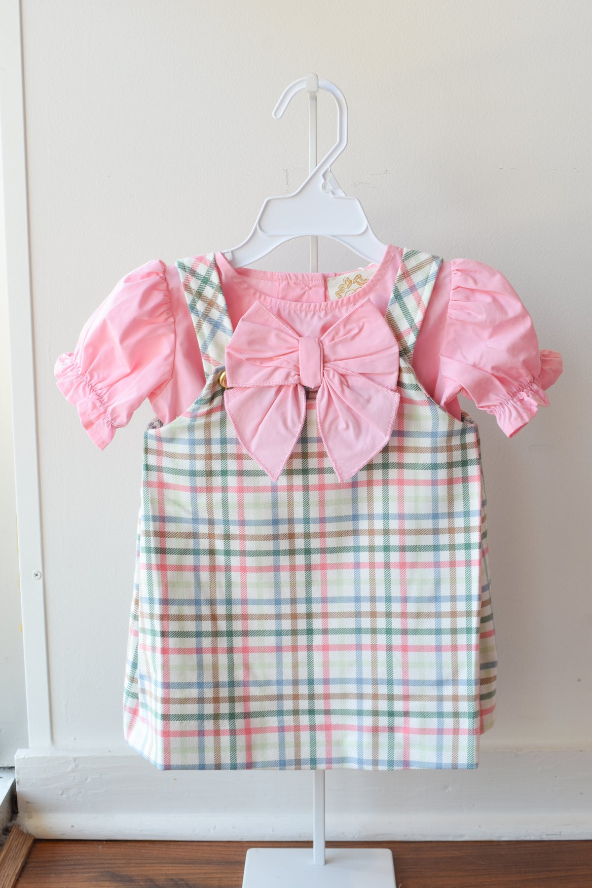Pleated Ginny Jumper-Manalapan Plaid