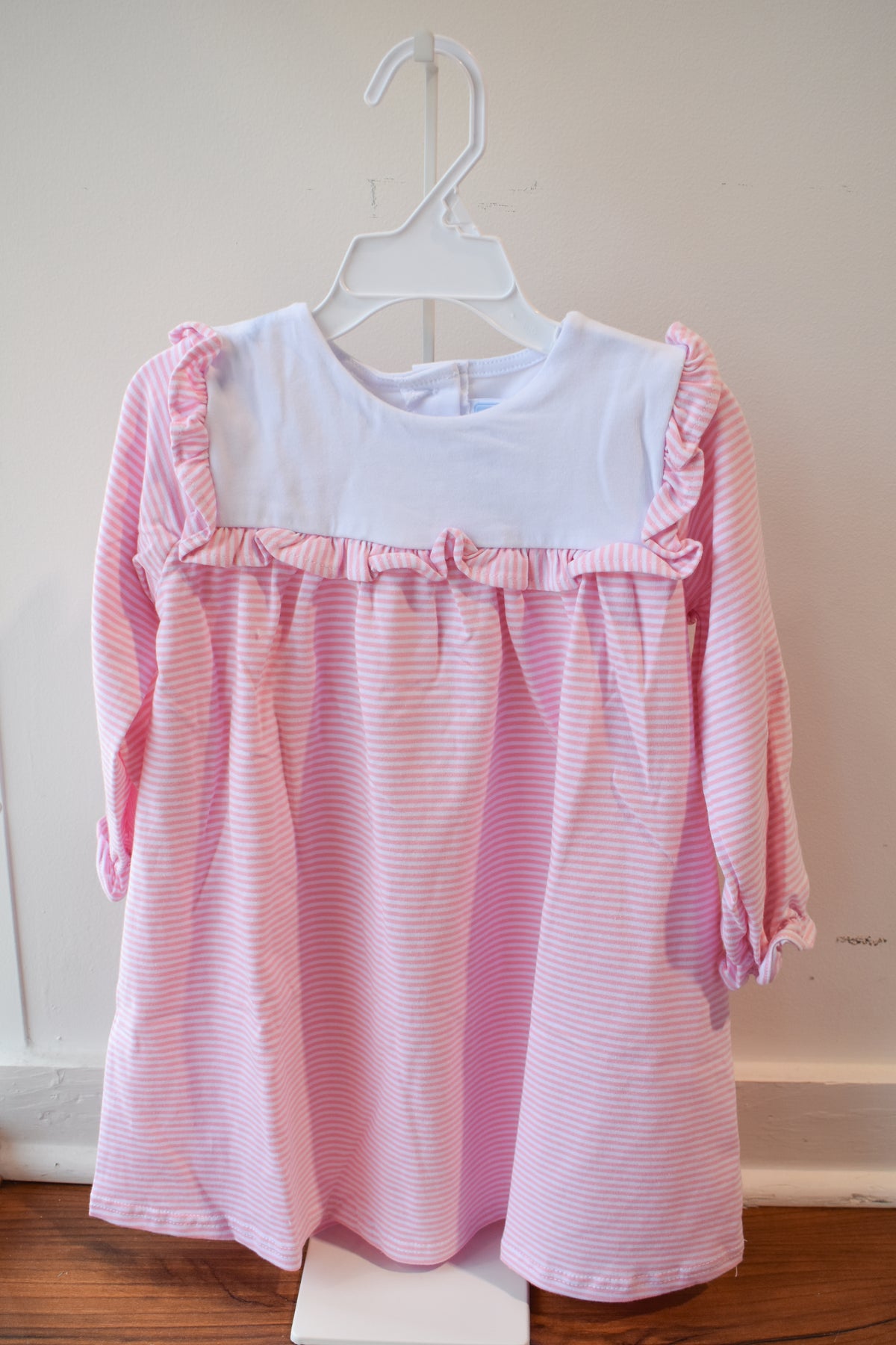 Marie Dress-Light Pink Stripe