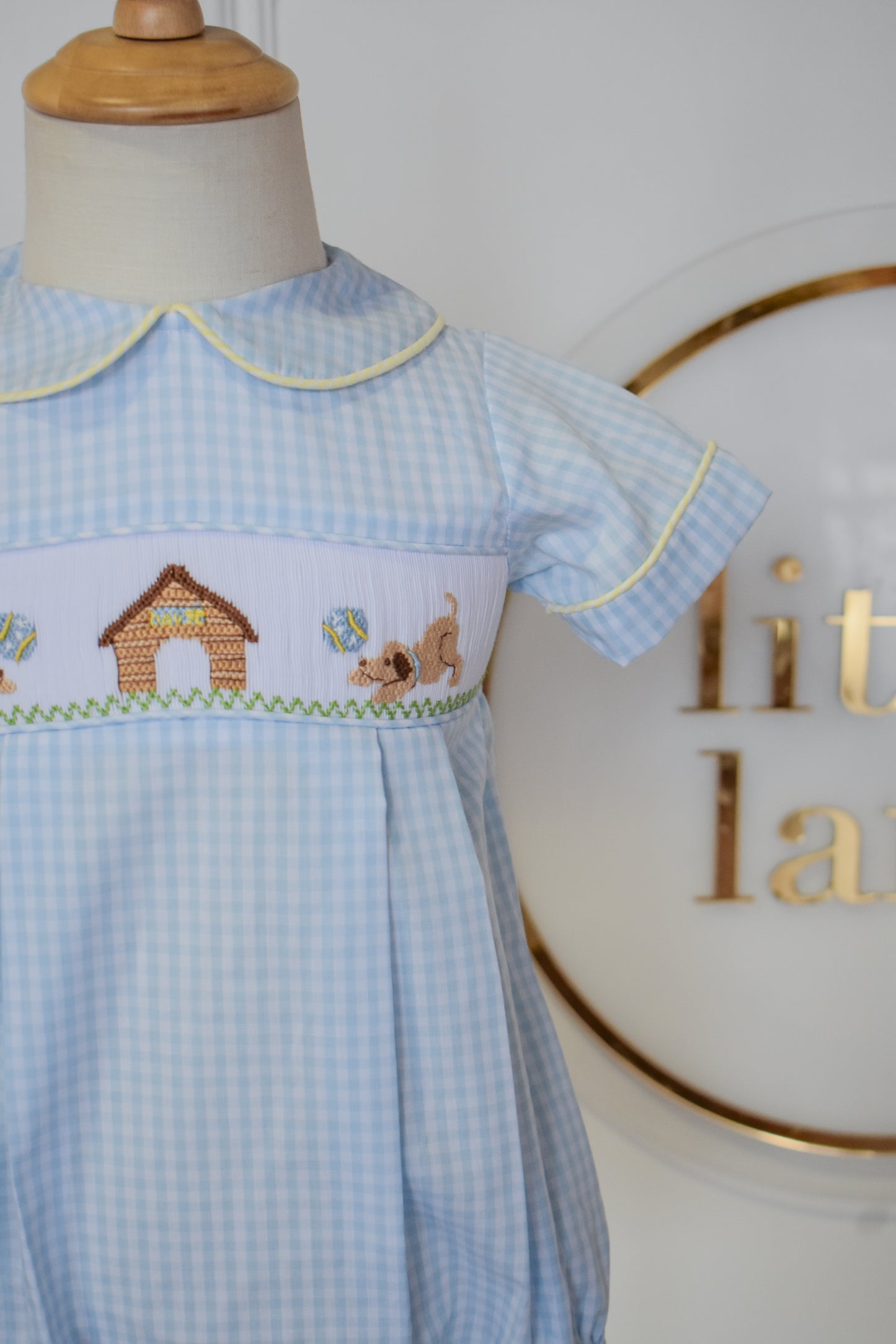 Playful Pups Brandon Smocked Bubble