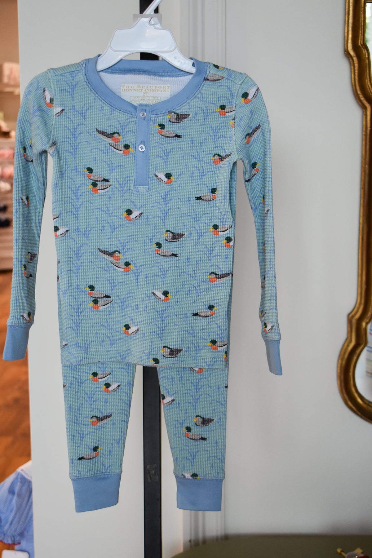 Sutton's Waffle Knit Set-Fine Weather for Ducks