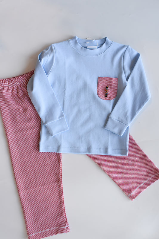 Rum Pa Pa Pum Blue Crew/Pant Set