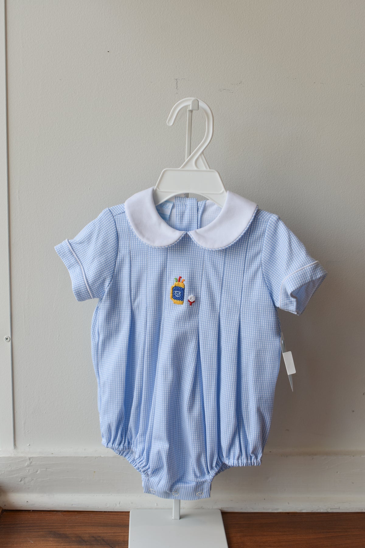 Mini Golf Blue Check Knit Bubble
