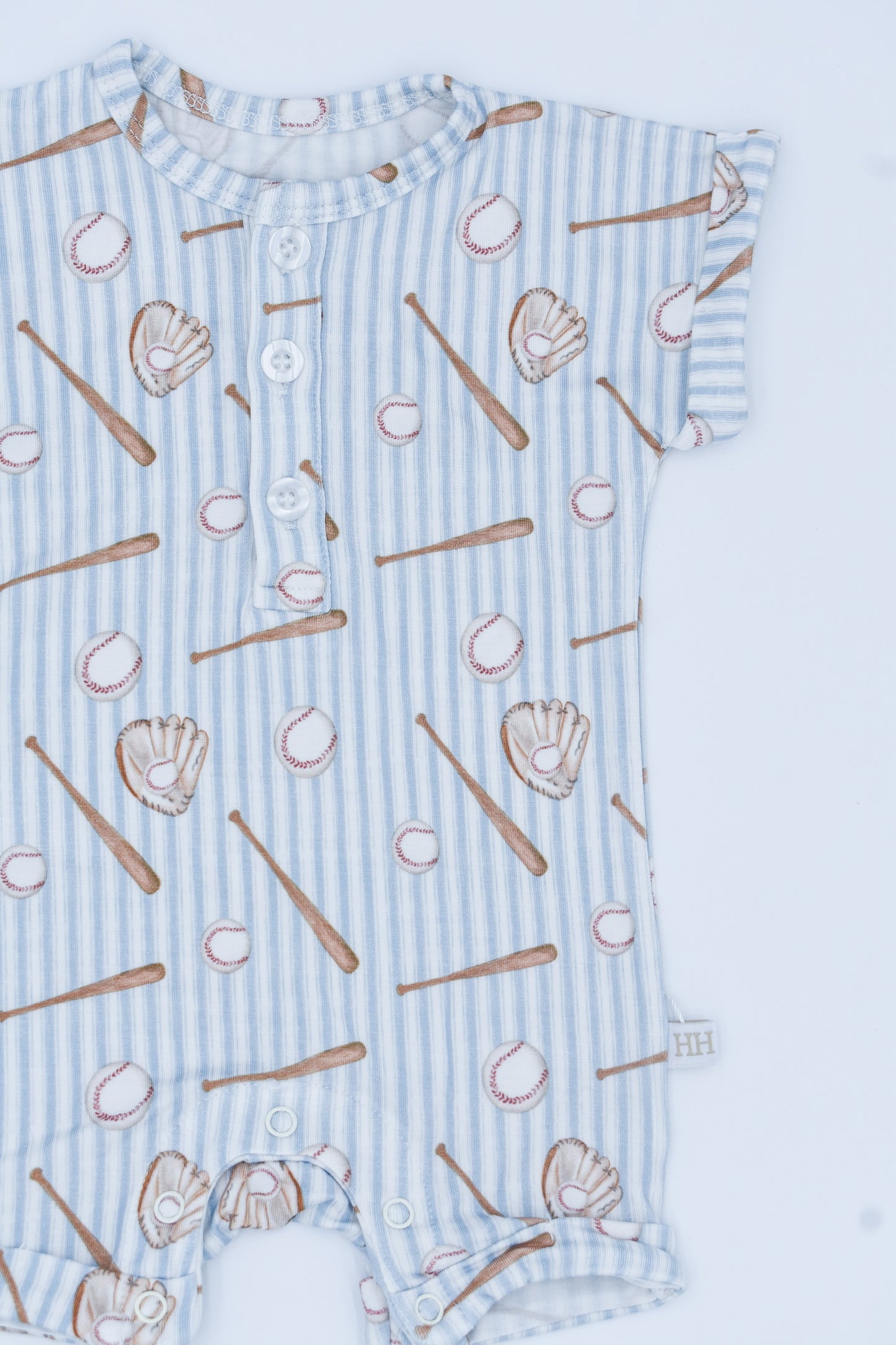 Batter Up Button Short Romper
