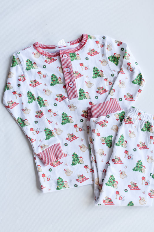 Paw-liday Pups Long Sleeve PJ Pant Set